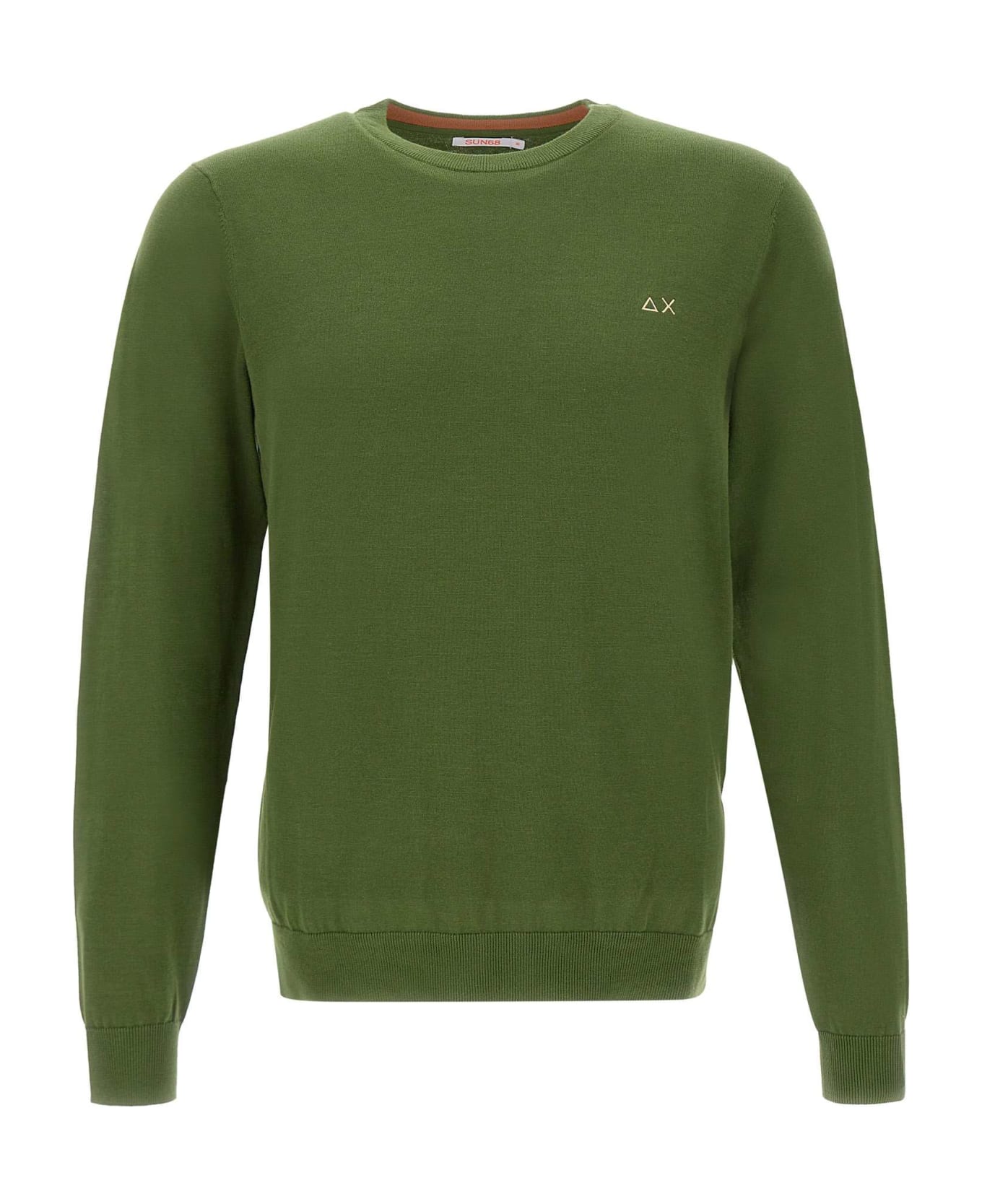 Sun 68 "round Elabow Fancy" Cotton Sweater - GREEN