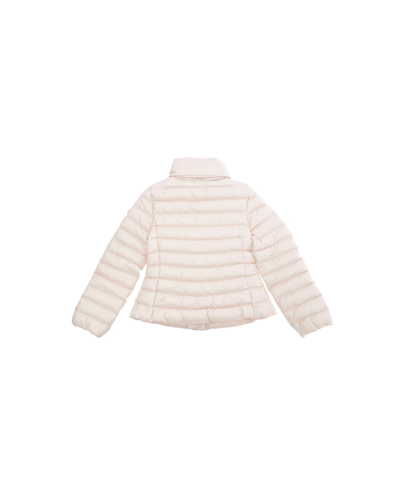 Moncler 
ige
 Pink Down Jacket With Logo Patch Applied On The Sleeve In Tech Fabric Girl - Pink
