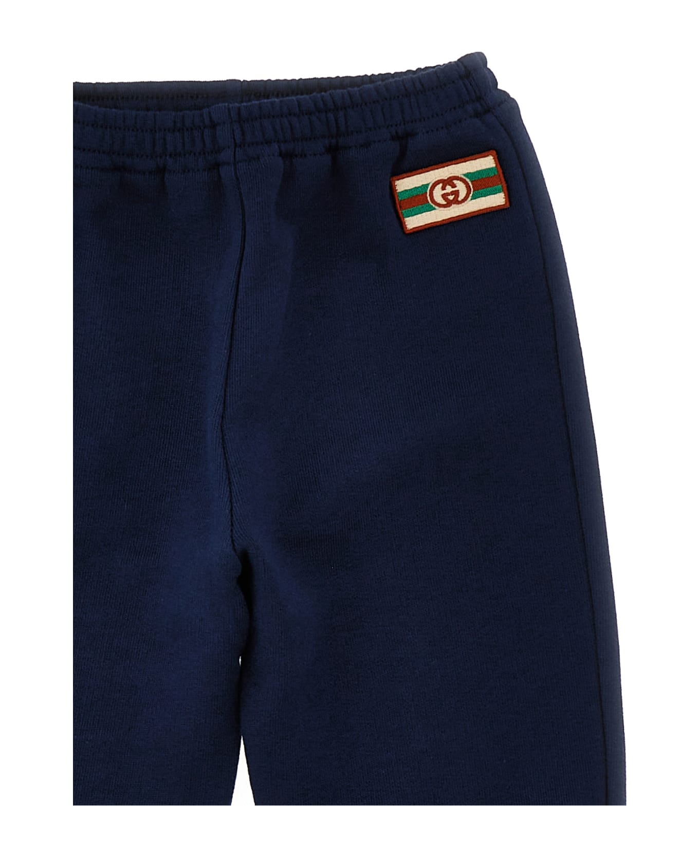 Gucci Logo Embroidered Joggers - NAVY