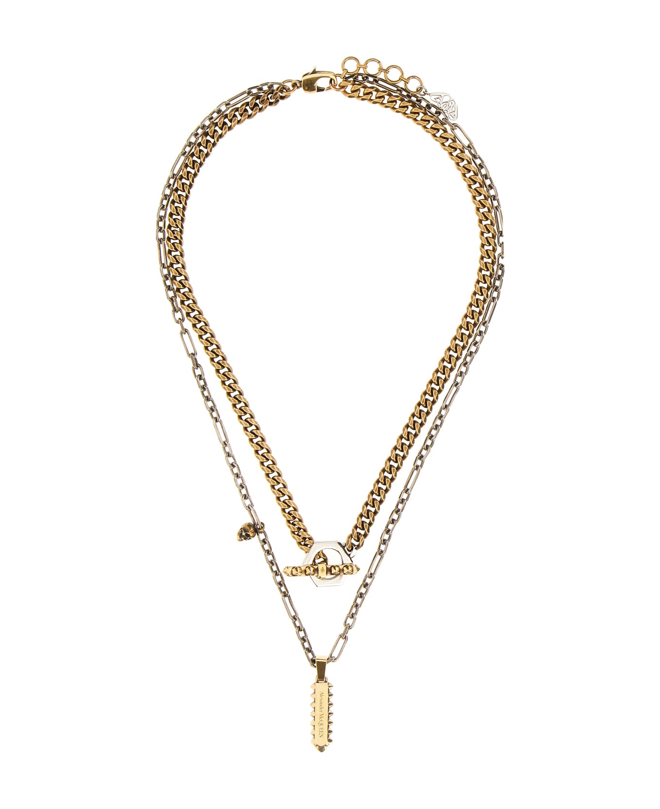 Alexander McQueen Metal Punk Necklace - SILVER GOLD