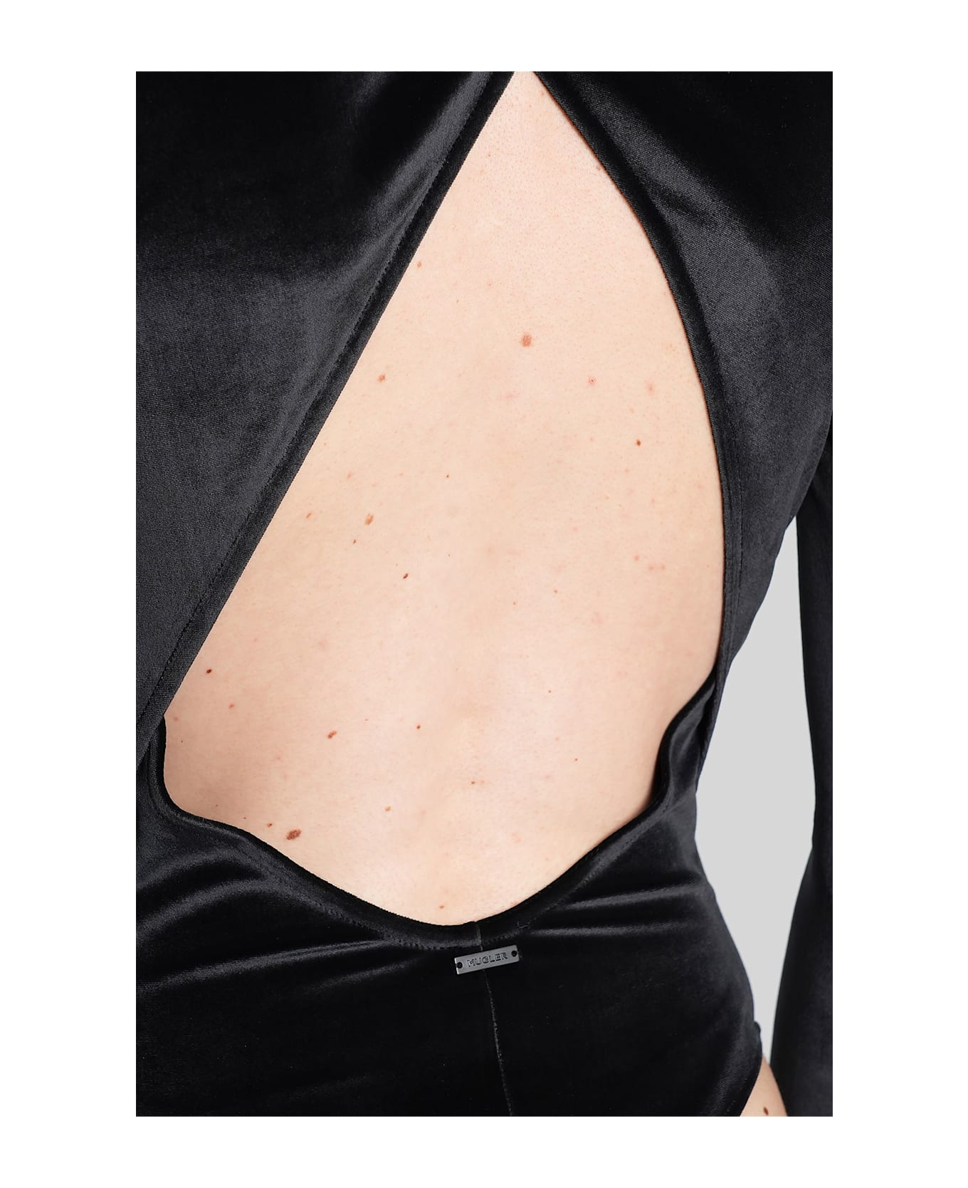 Mugler Body In Black Velvet - black