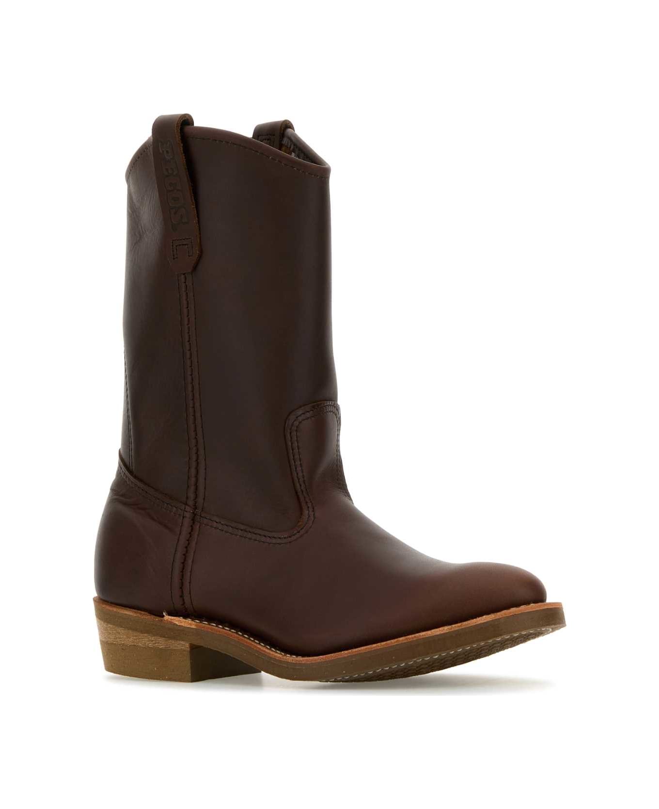 Red Wing Brown Leather Boots - VARUNICA