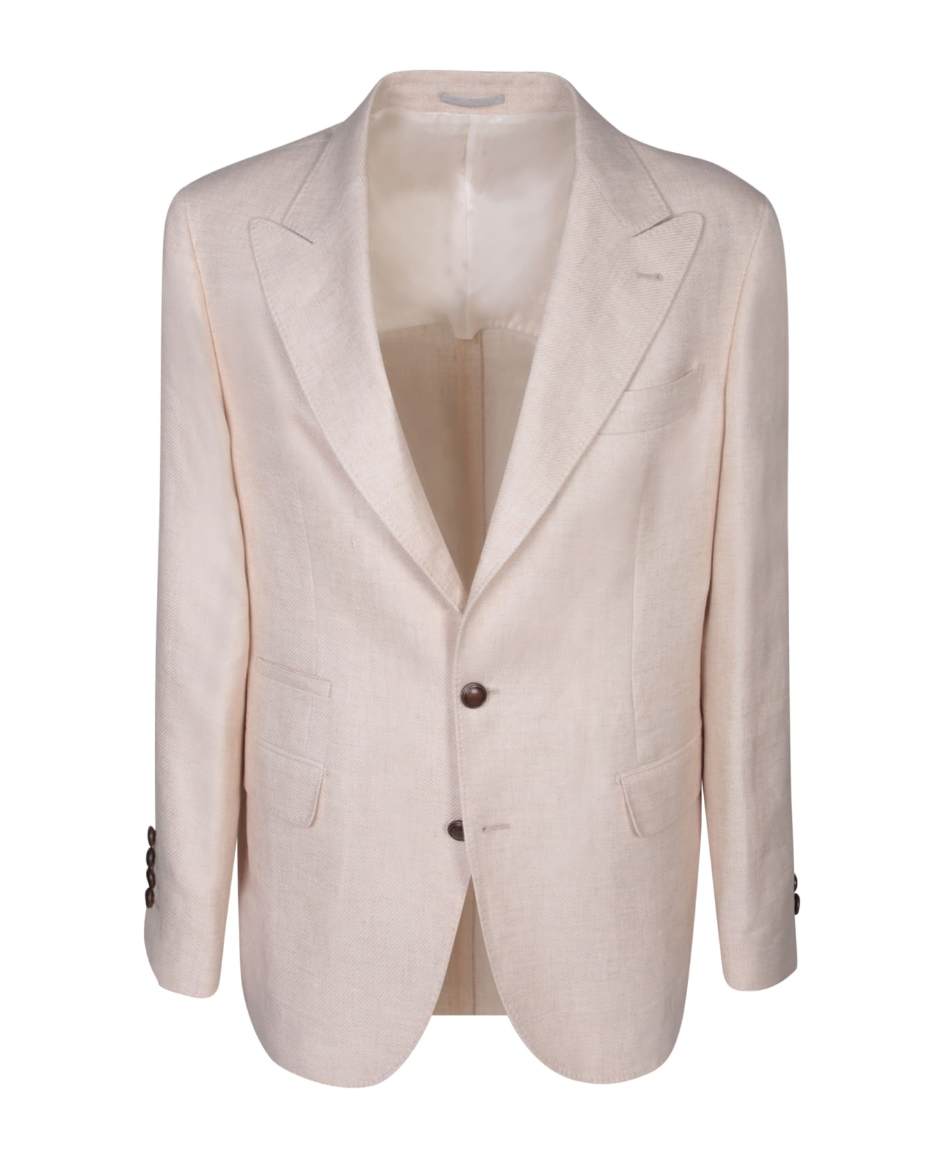 Brunello Cucinelli Single-breasted Beige Jacket - Beige