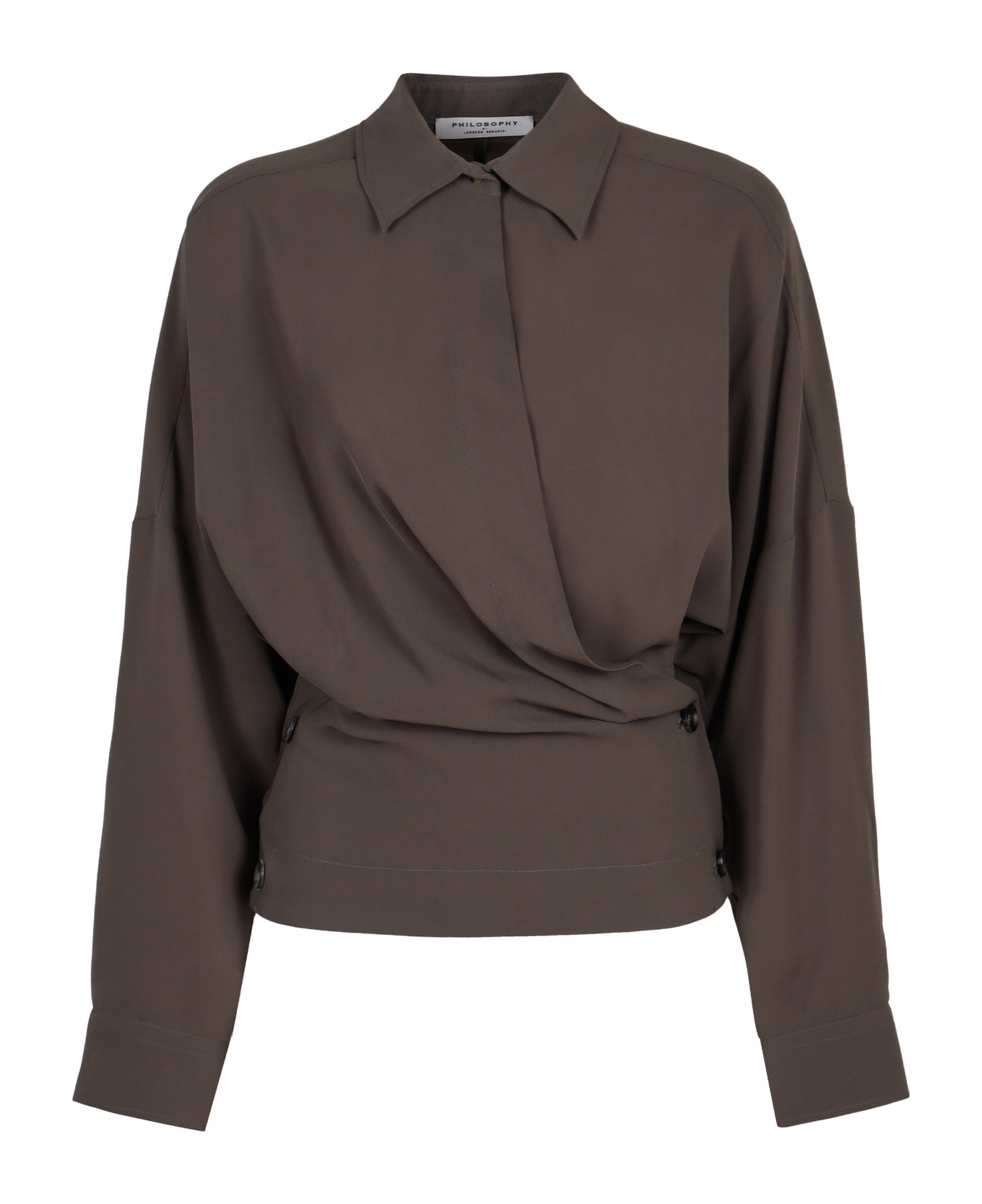 Philosophy di Lorenzo Serafini Crêpe Shirt - grey