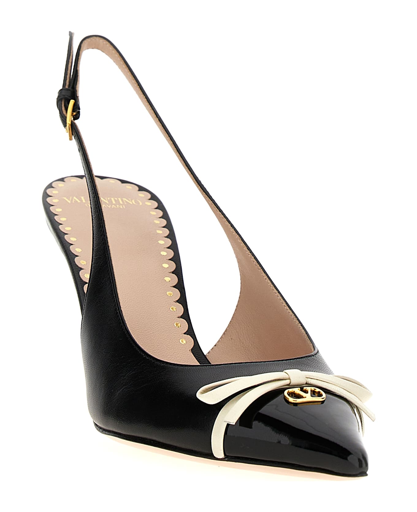 Valentino Garavani 'vlogo Signature' Slingback - White/Black