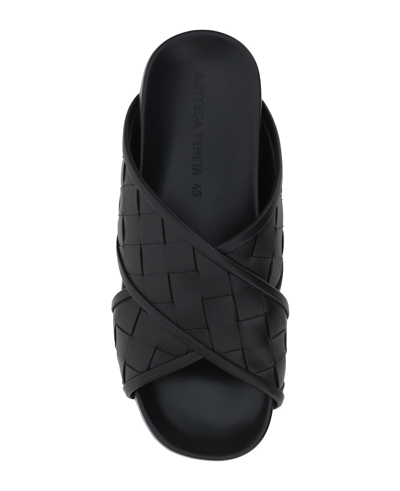 Bottega Veneta Intrecciato Leather Sandals - Black
