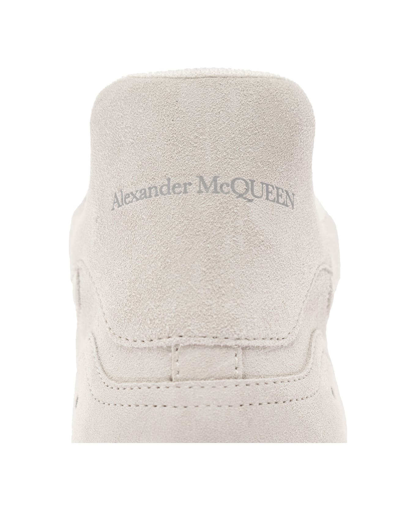 Alexander McQueen Man's White Suede Leather Sneakers - White