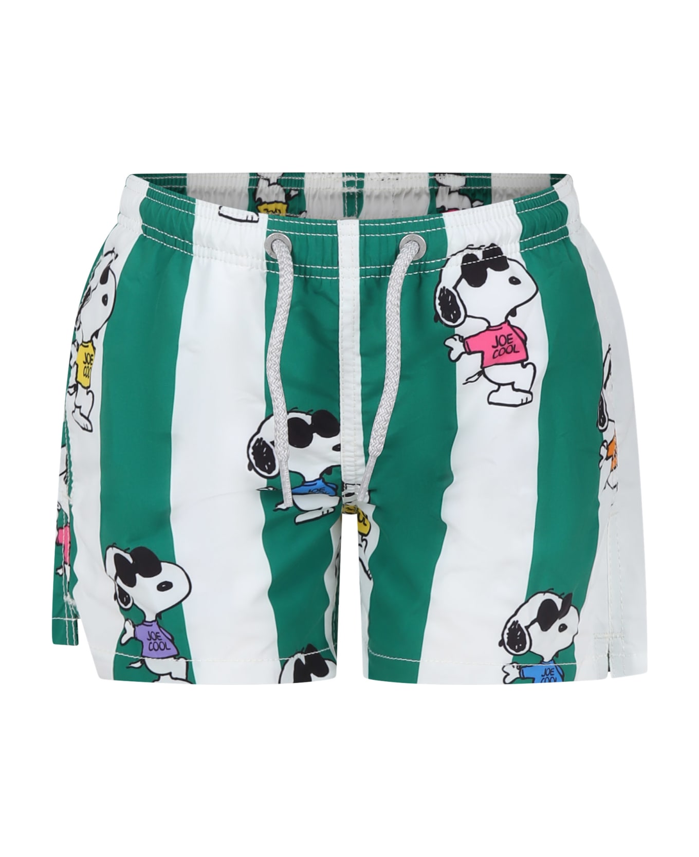 MC2 Saint Barth Green Swim Shorts For Boy With Snoopy Print - Green