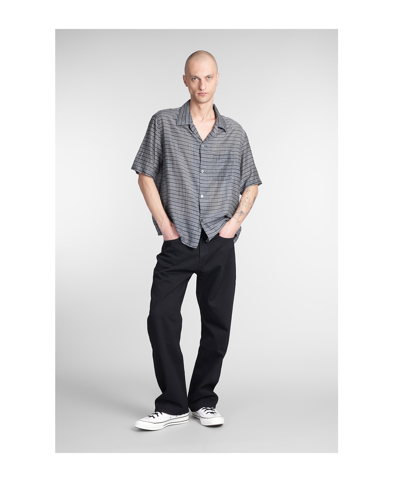Our Legacy Heusen Shirt In Grey Cotton - grey