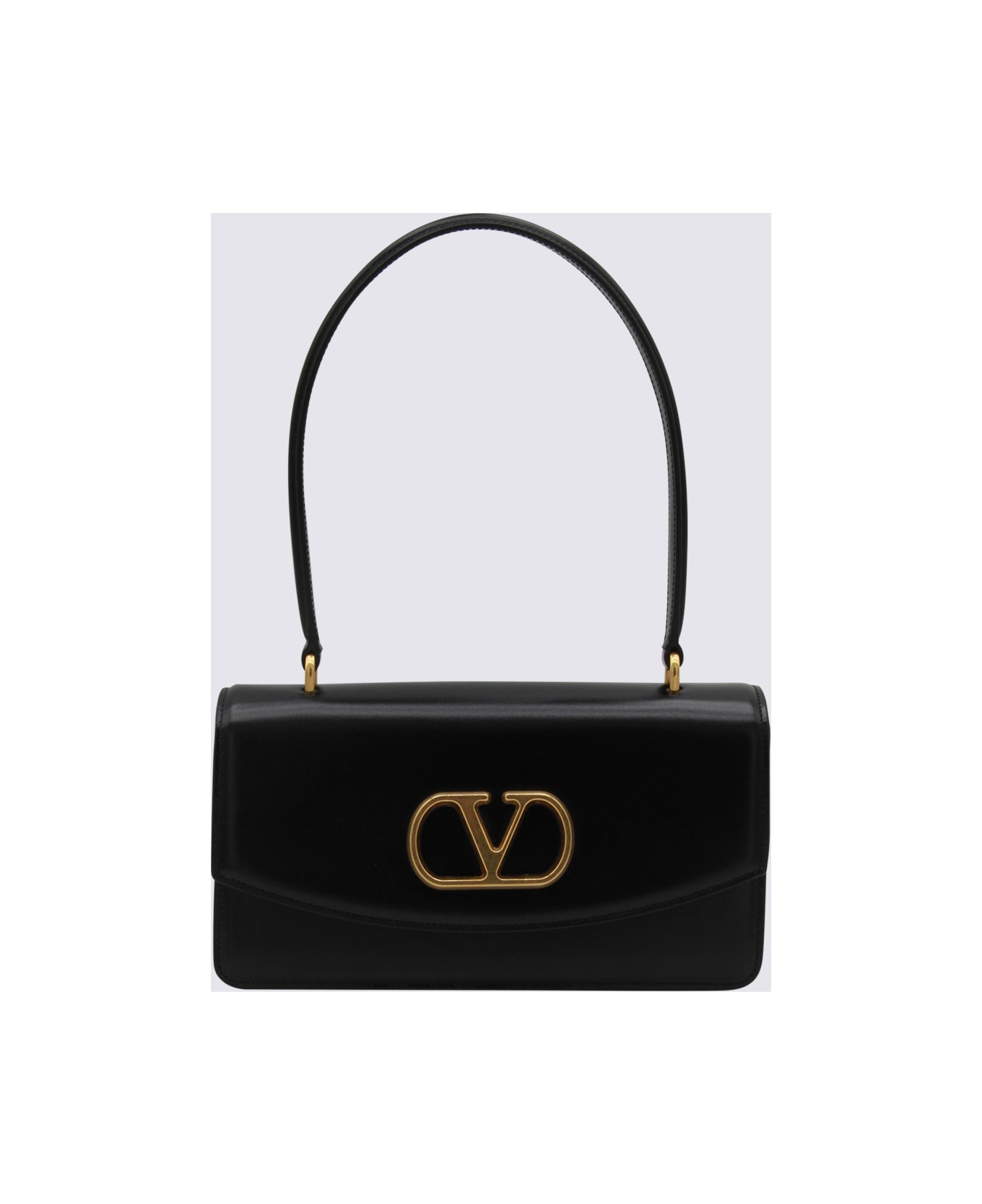 Valentino Garavani Black Leather Shoulder Bag - BLACK