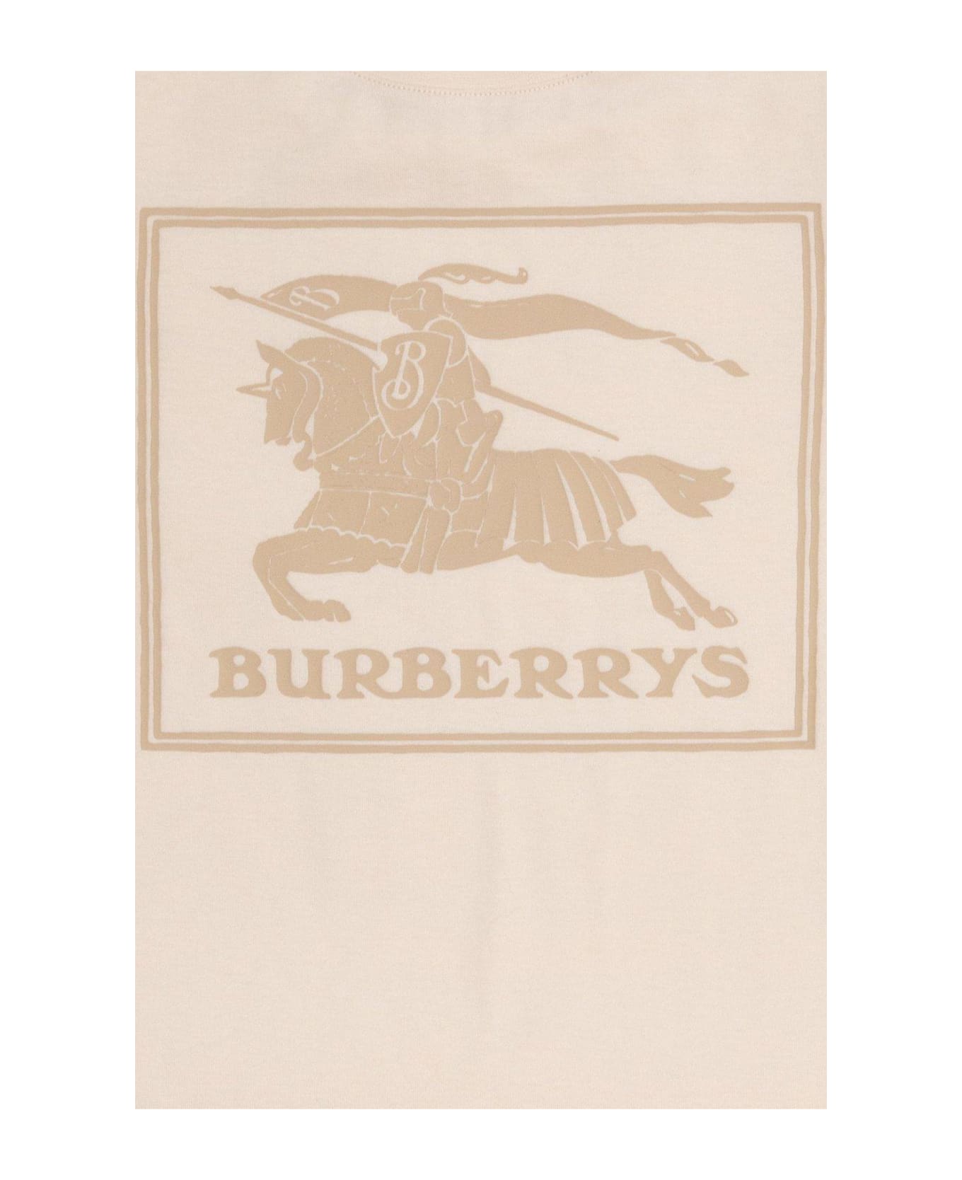 Burberry Equestrian Knight Motif Crewneck T-shirt - Pale Cream