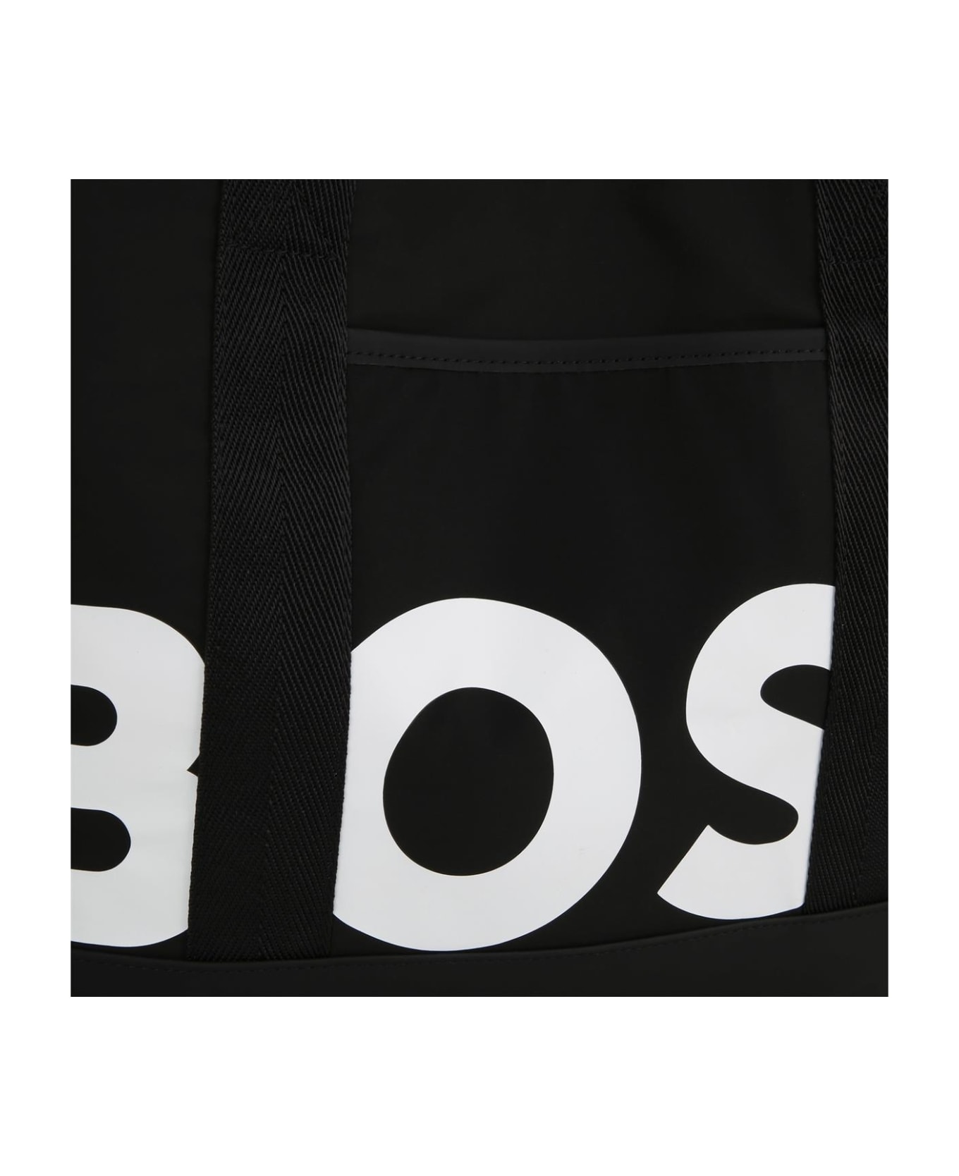 Hugo Boss Tote Bag With Striped Print And Logo - Black