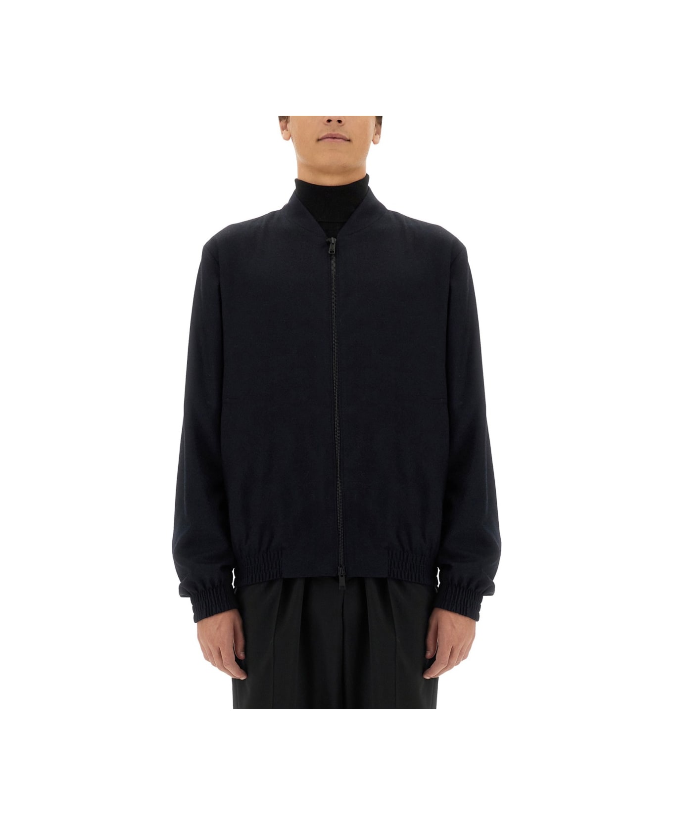 Zegna Wool Bomber. - BLACK