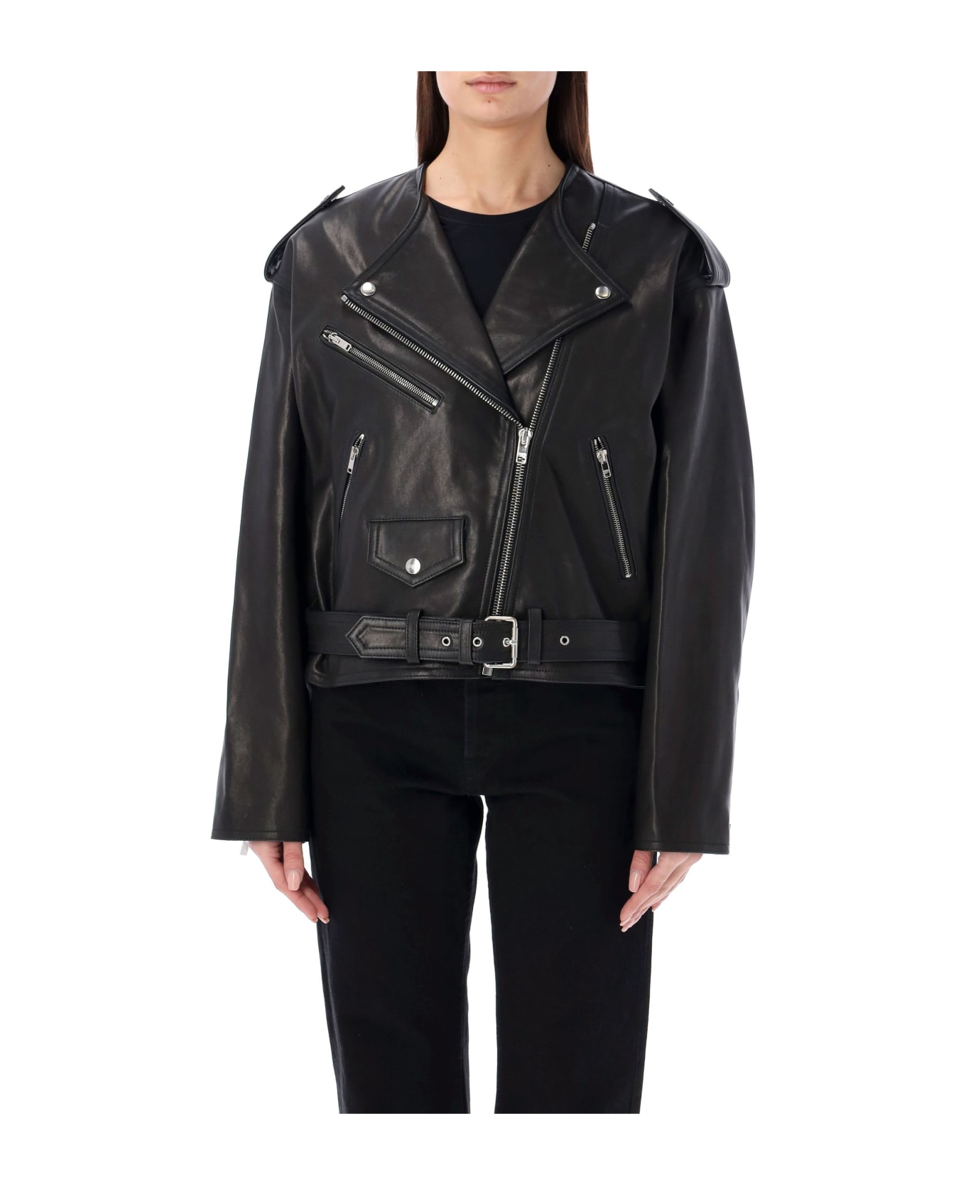 Isabel Marant Audric Leather Jacket - BLACK