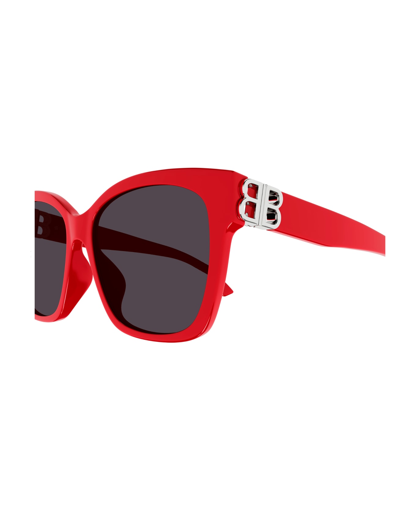 Balenciaga Eyewear BB0102SA Sunglasses - Red Silver Grey