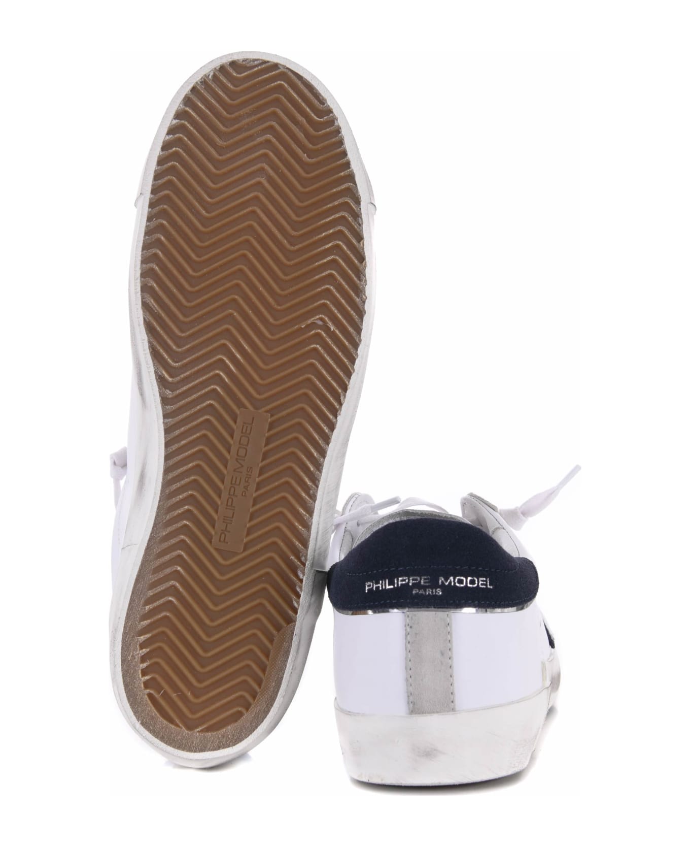 Philippe Model Sneakers Philippe Model "prsx Low" In Pelle Disponibile Store Scafati - Bianco/blu スニーカー