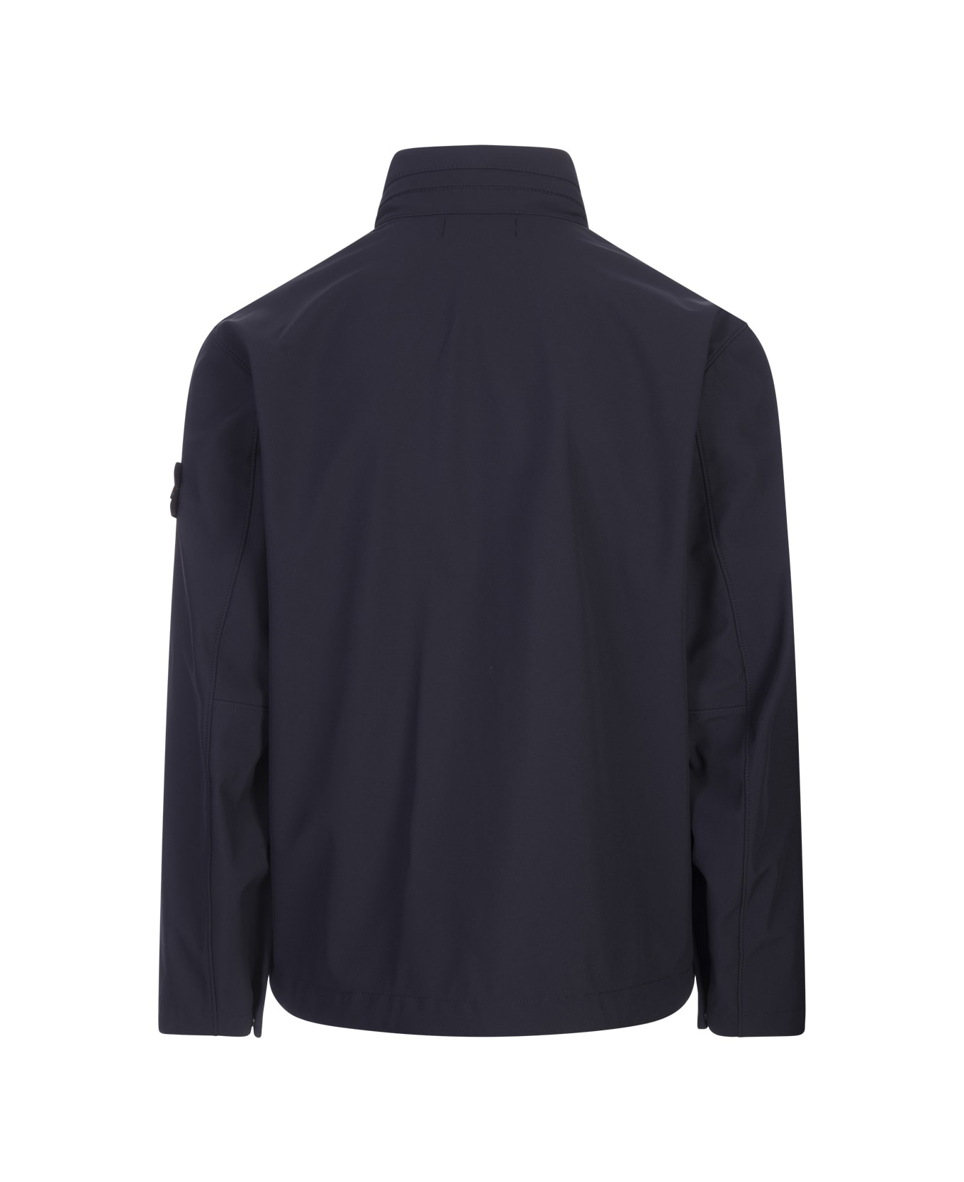 Stone Island Light Soft Shell-r_e.dye Jacket In Navy Blue Recycled Polyester - Blue