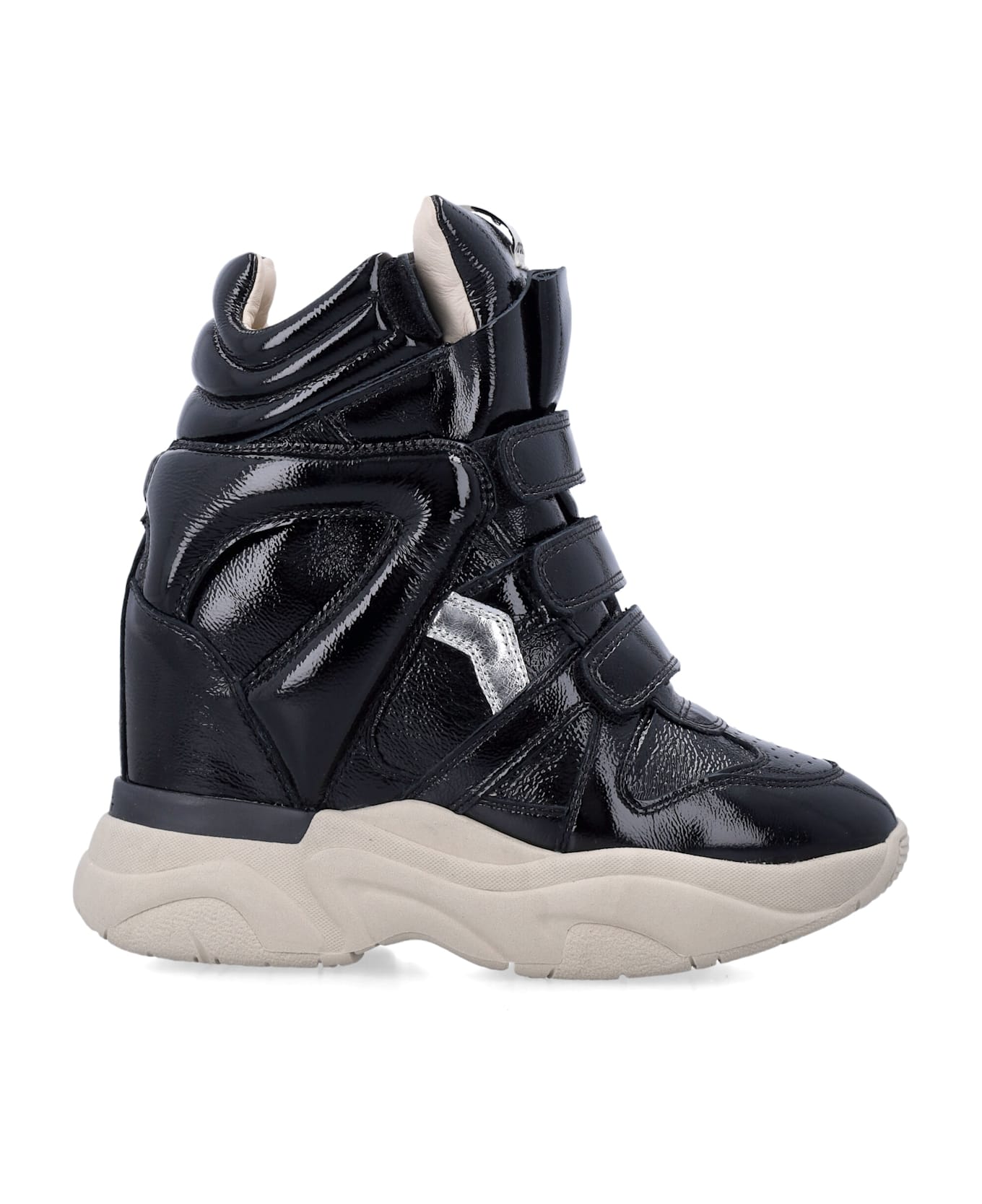Isabel Marant Balskee Black Patent Wedge Sneakers - BLACK スニーカー