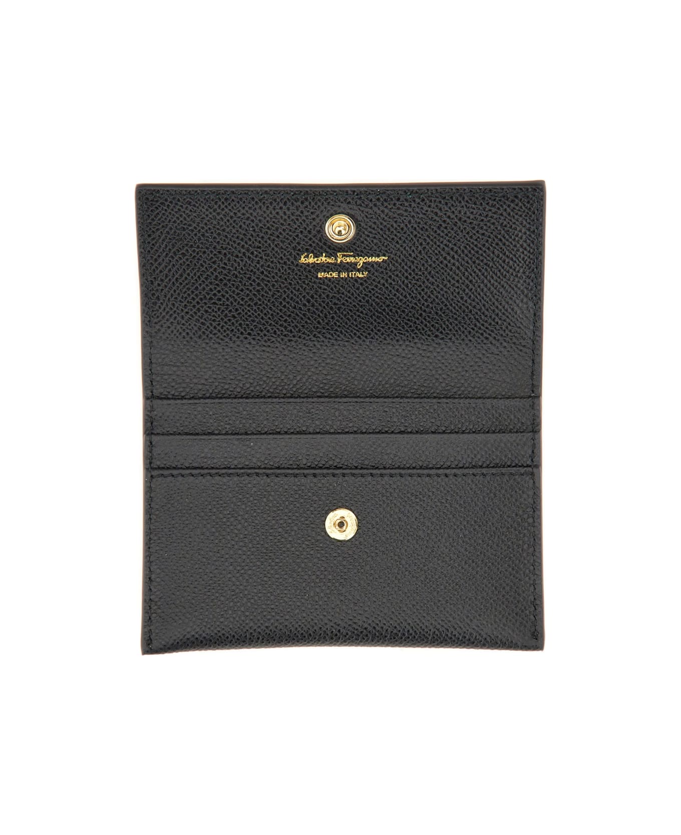 Ferragamo Leather Card Holder - BLACK