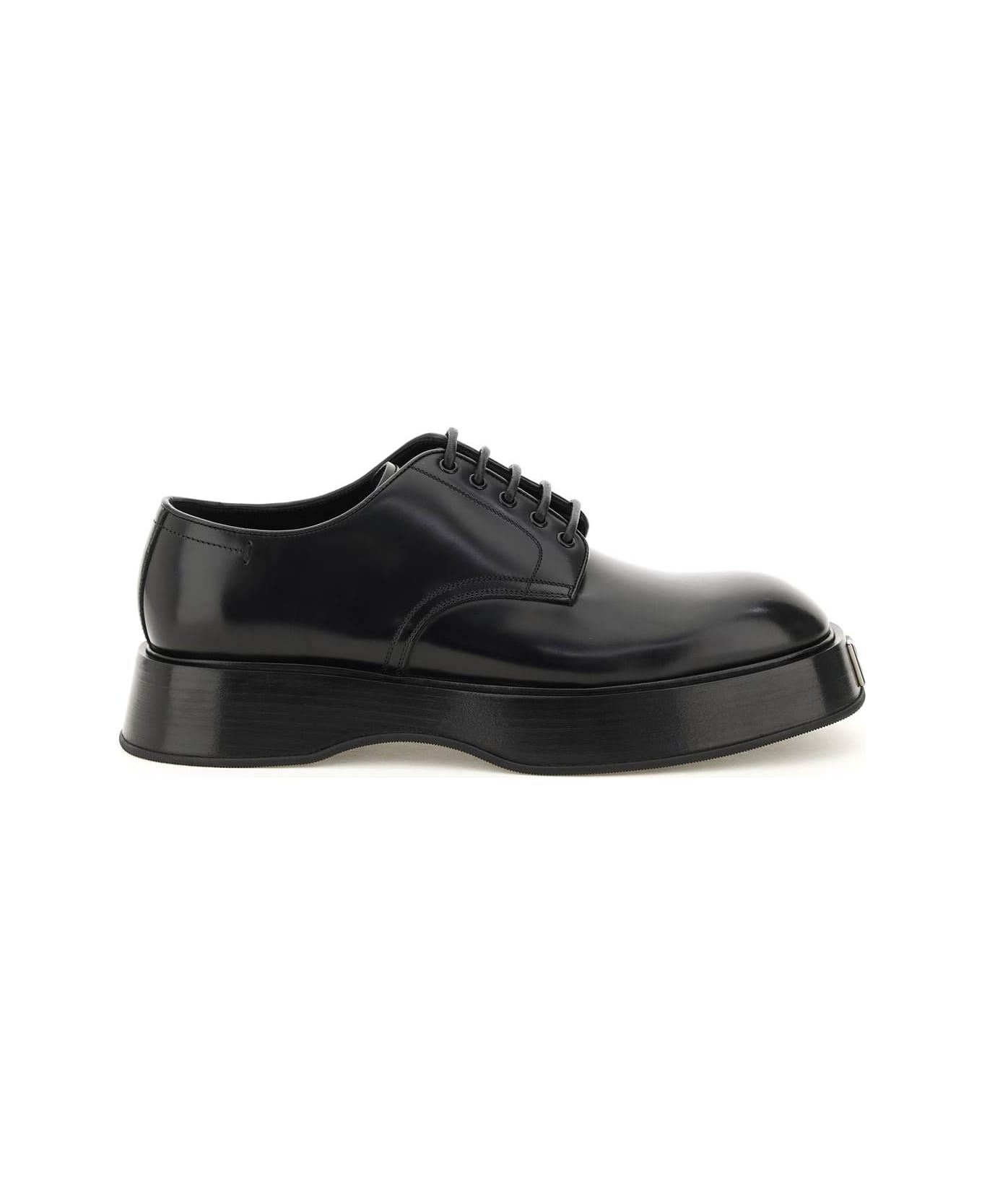 Dolce & Gabbana Brushed Leather Derby Shoes - Nero