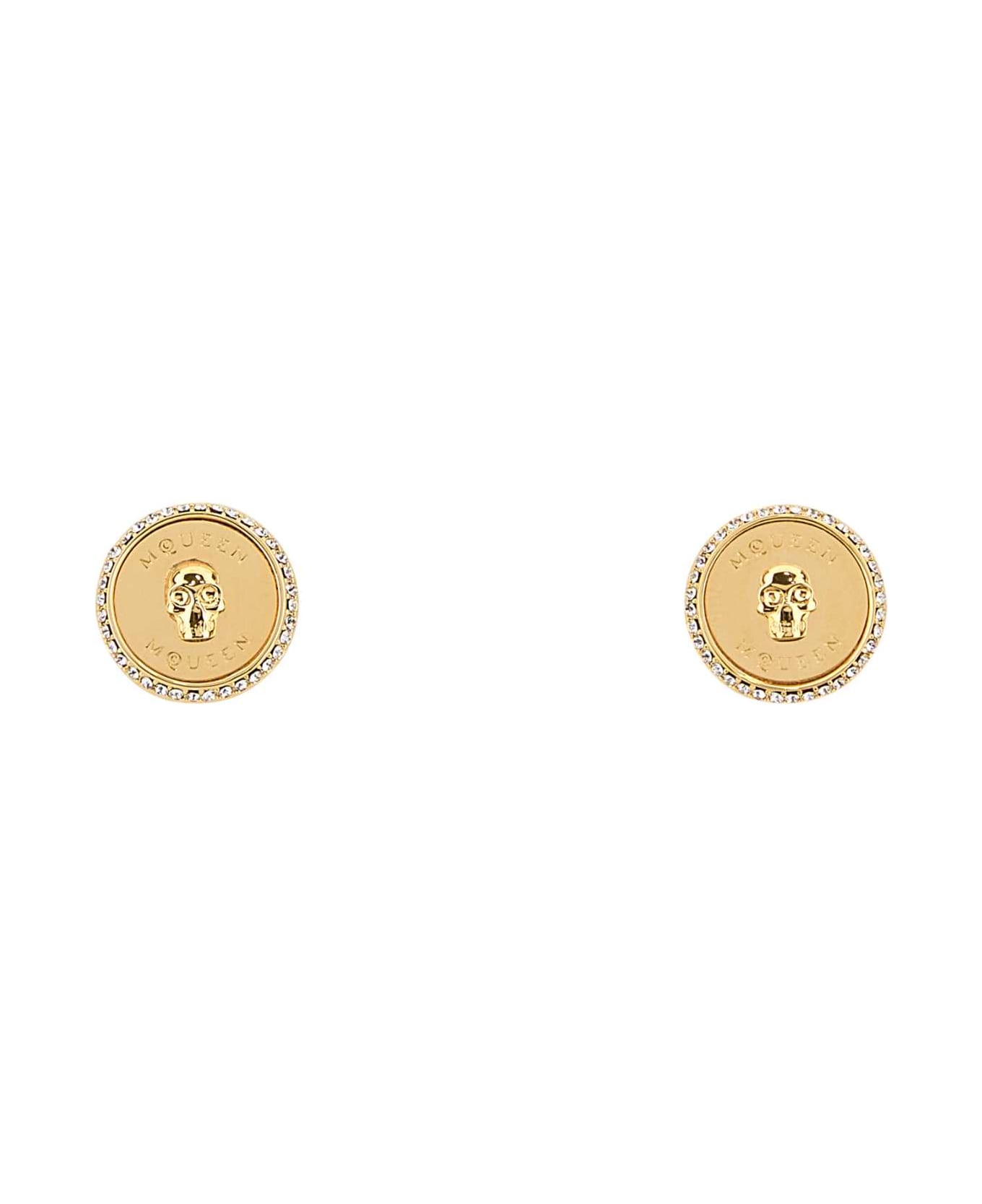 Alexander McQueen Gold Sovereign Skull Earrings - 0935+CRYSW