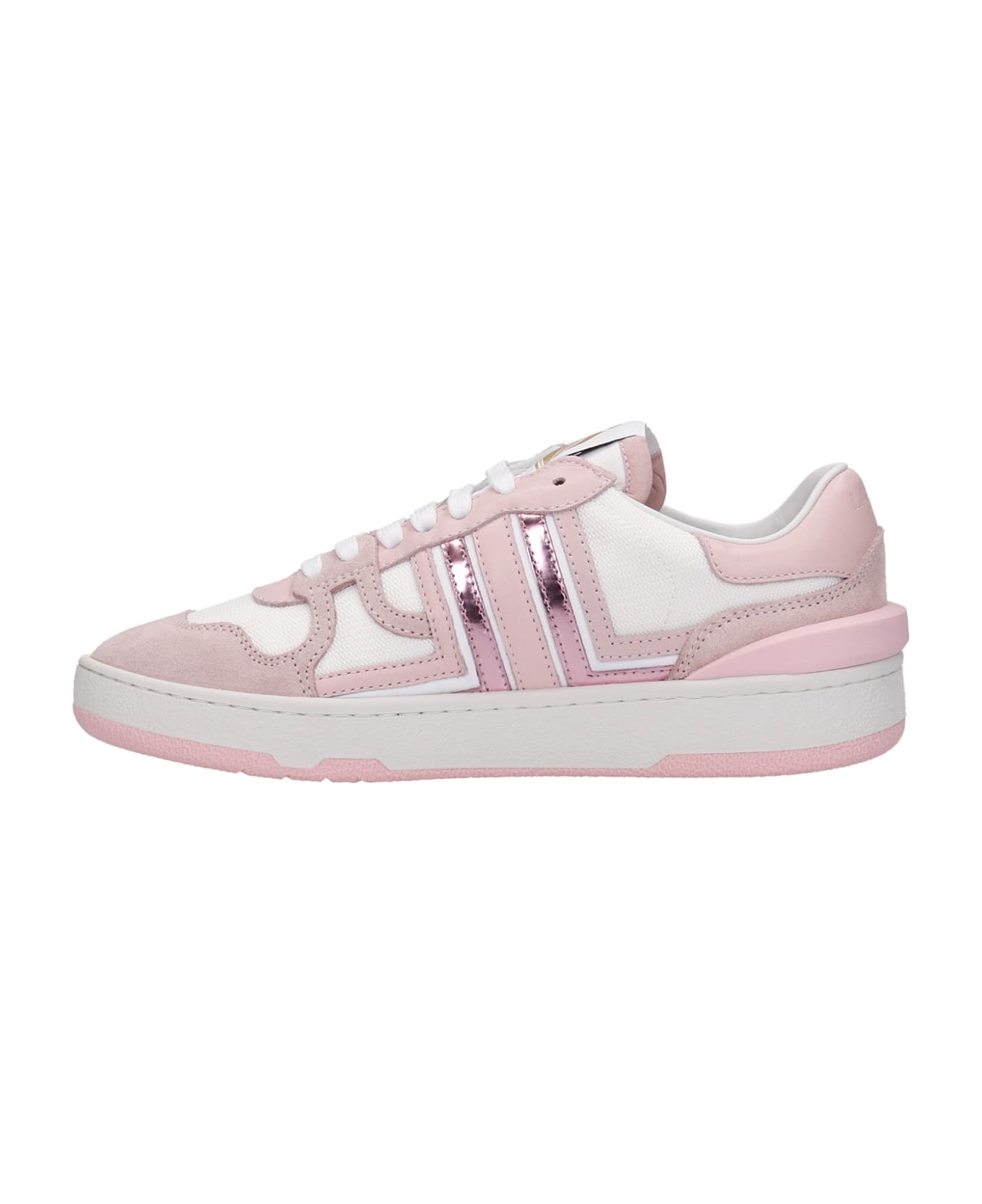 Lanvin Clay  Sneakers In Rose-pink Leather - rose-pink