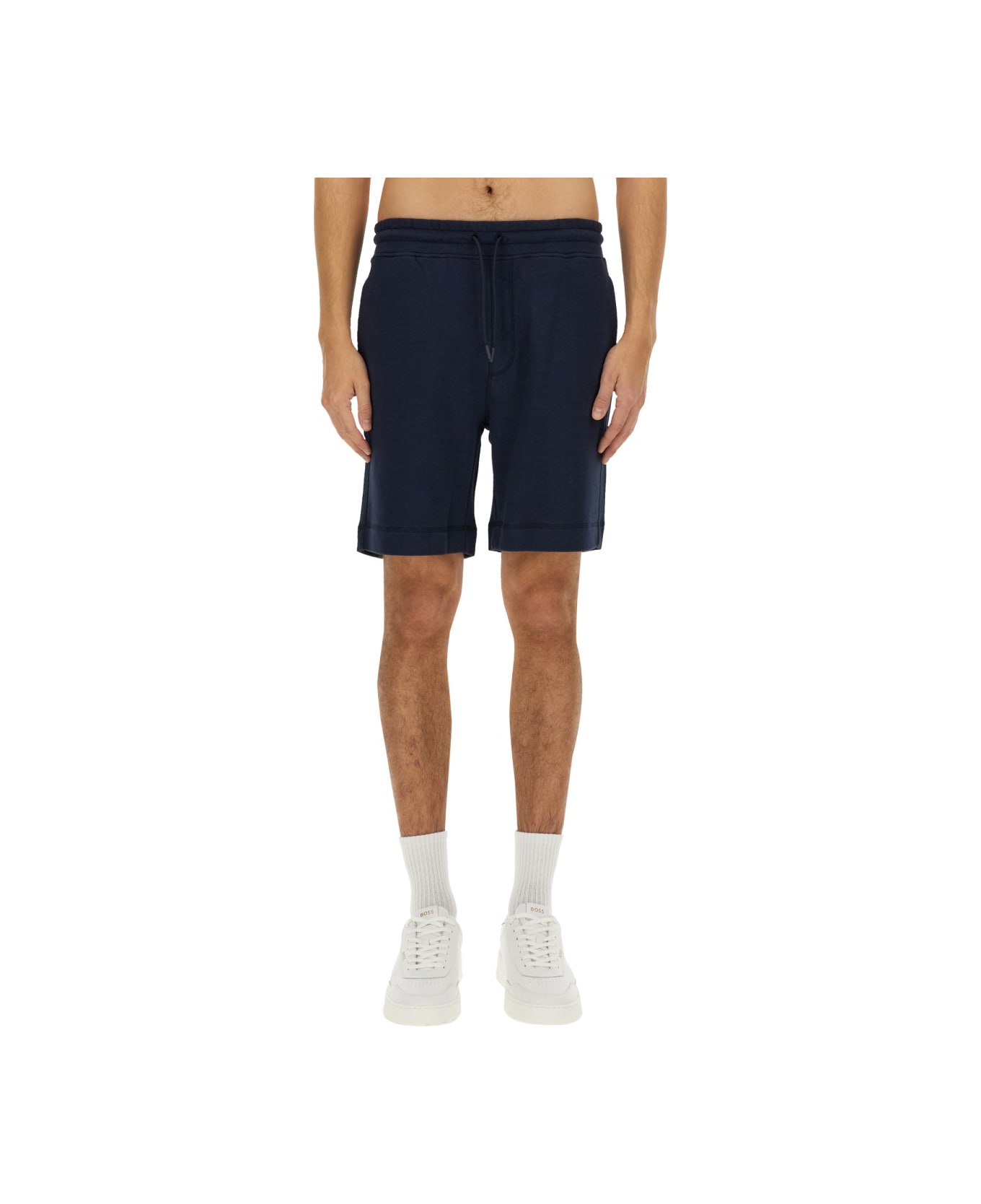 Hugo Boss Cotton Bermuda Shorts - BLUE