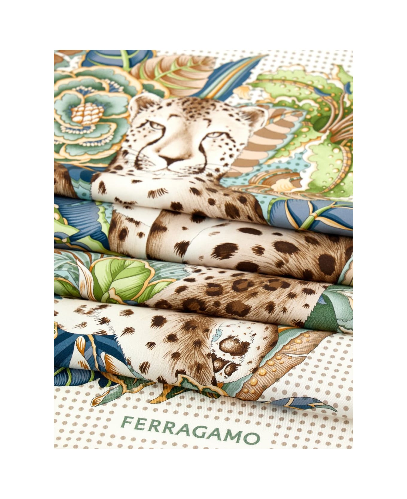 Ferragamo Printed Silk Foulard - Green