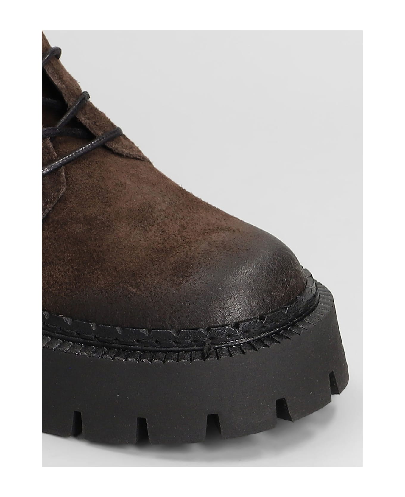 Vic Matié Rust 350 Combat Boots In Brown Suede - brown