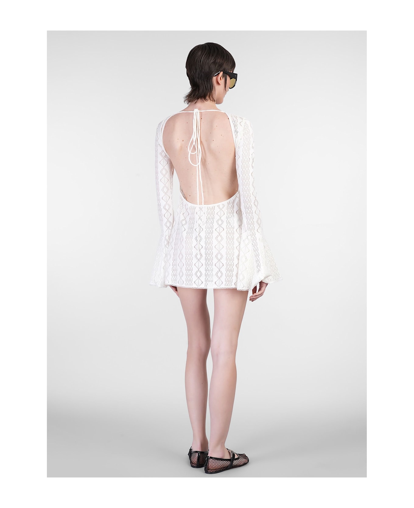 The Andamane Wanda Mini Mini Dress In White Cotton - white