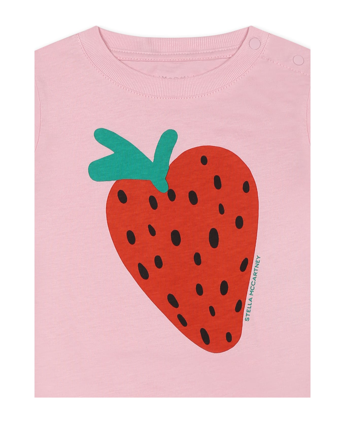 Stella McCartney Kids Pink T-shirt For Baby Girl With Strawberry - Pink