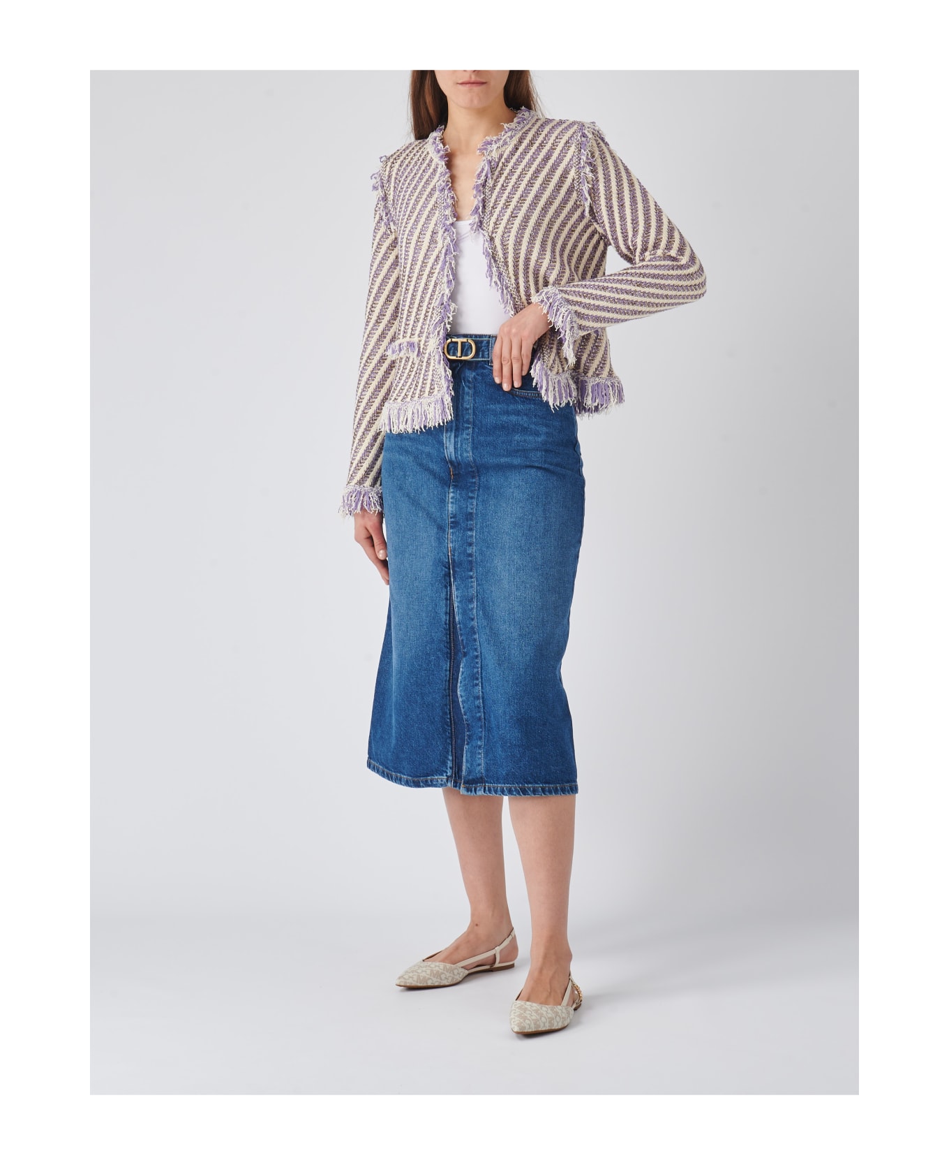 TwinSet Cotton Skirt - DENIM