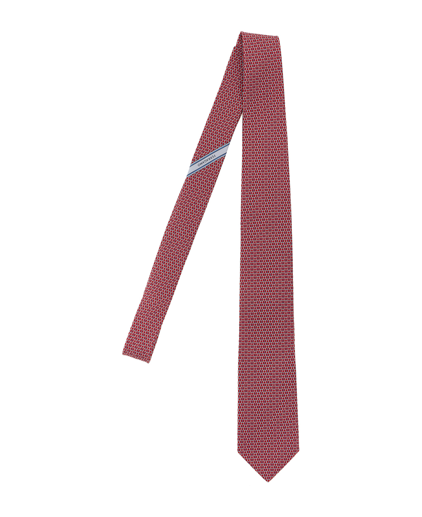 Ferragamo 'gancini' Print Tie - Red