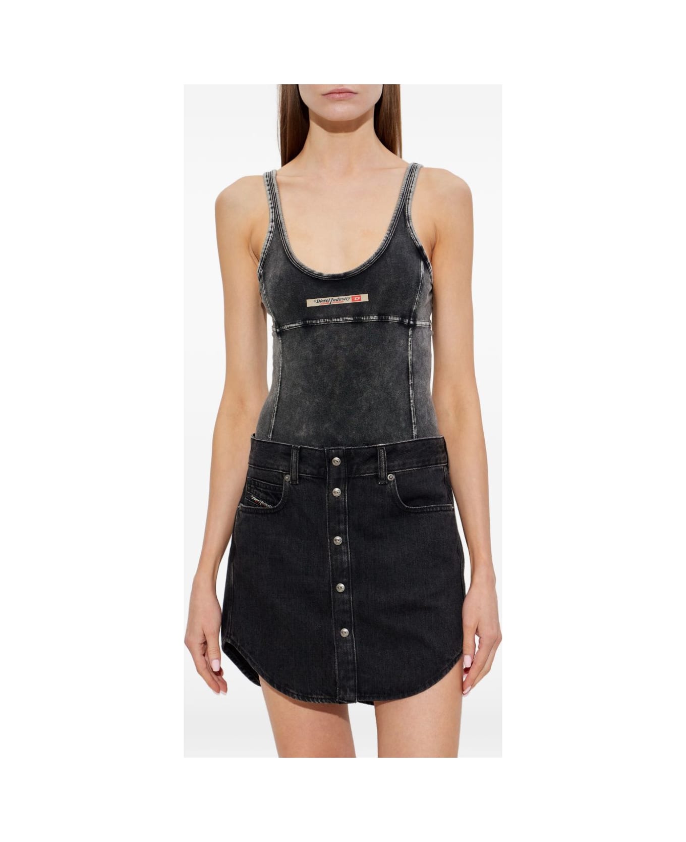 Diesel Cotton Bodysuit - Black