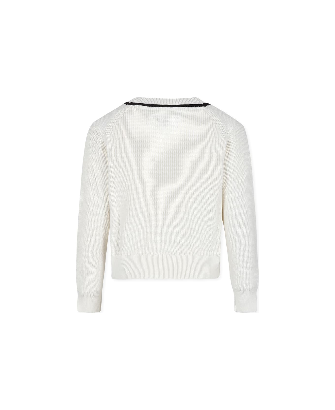 Calvin Klein Ivory Sweater For Boy With Logo - Ivory