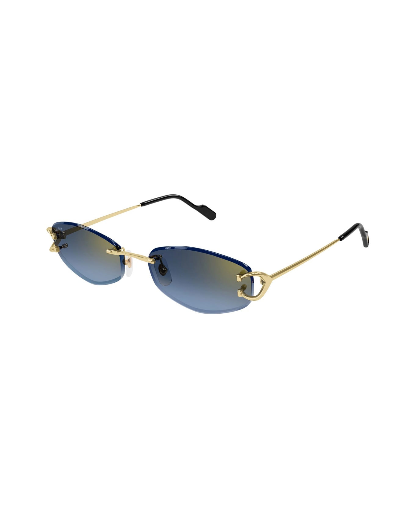 Cartier Eyewear Cartier Ct0467s Décor C Classique De Cartier 002 Gold Blue Sunglasses - Oro