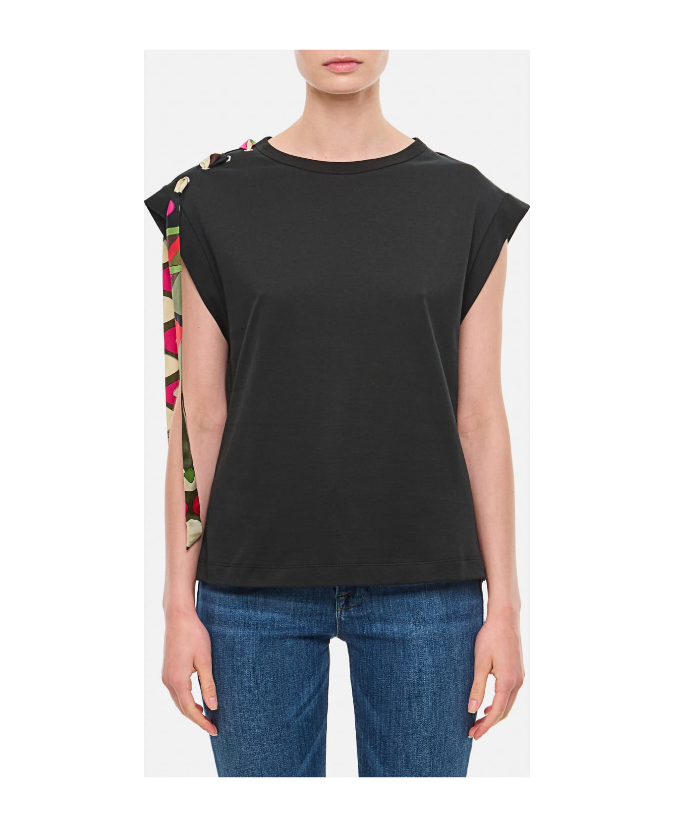 Pucci Sleeveless Cotton Jersey Top - Black