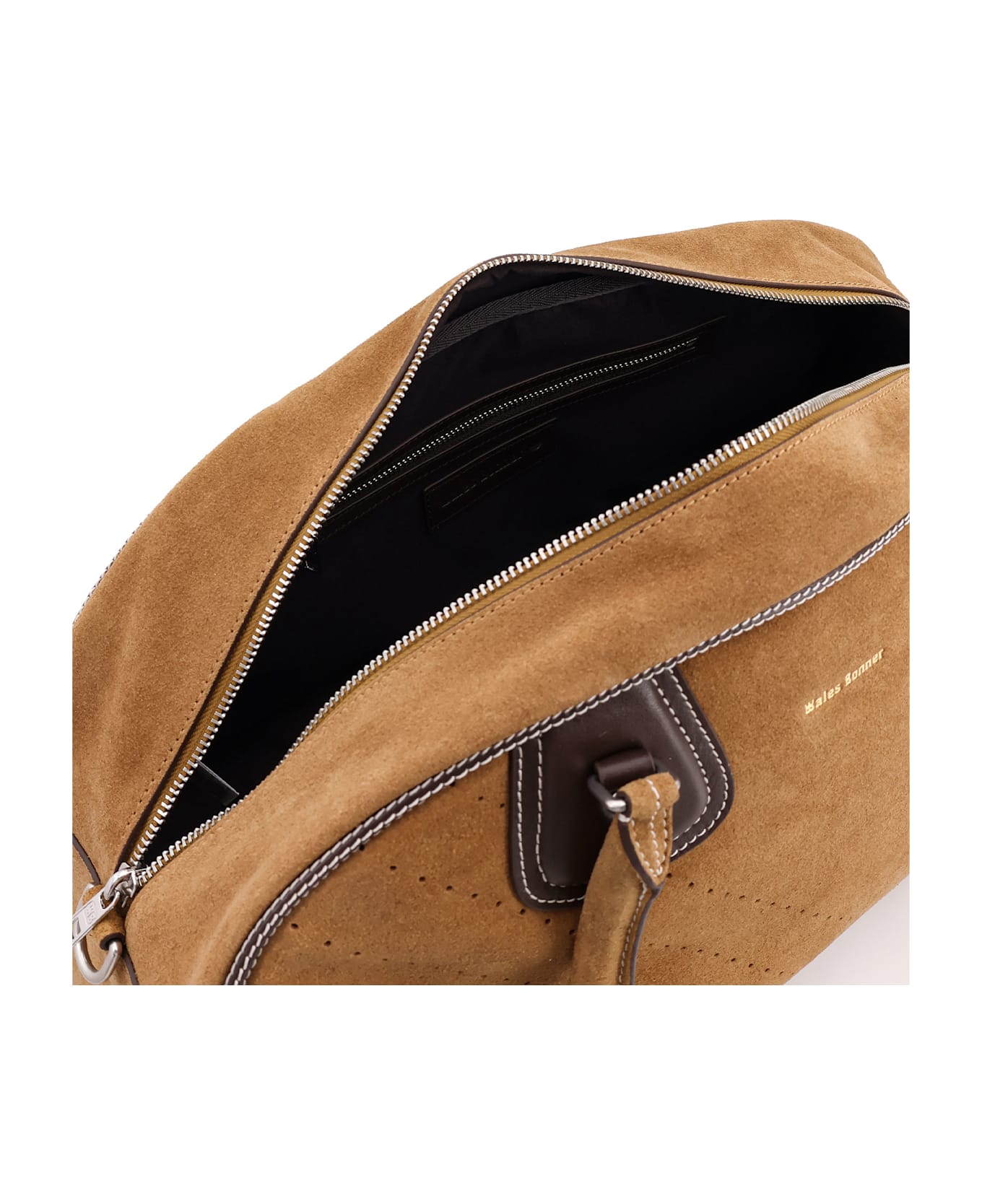 Adidas Originals by Wales Bonner Suede Travel Bag With Leather Details - Nero