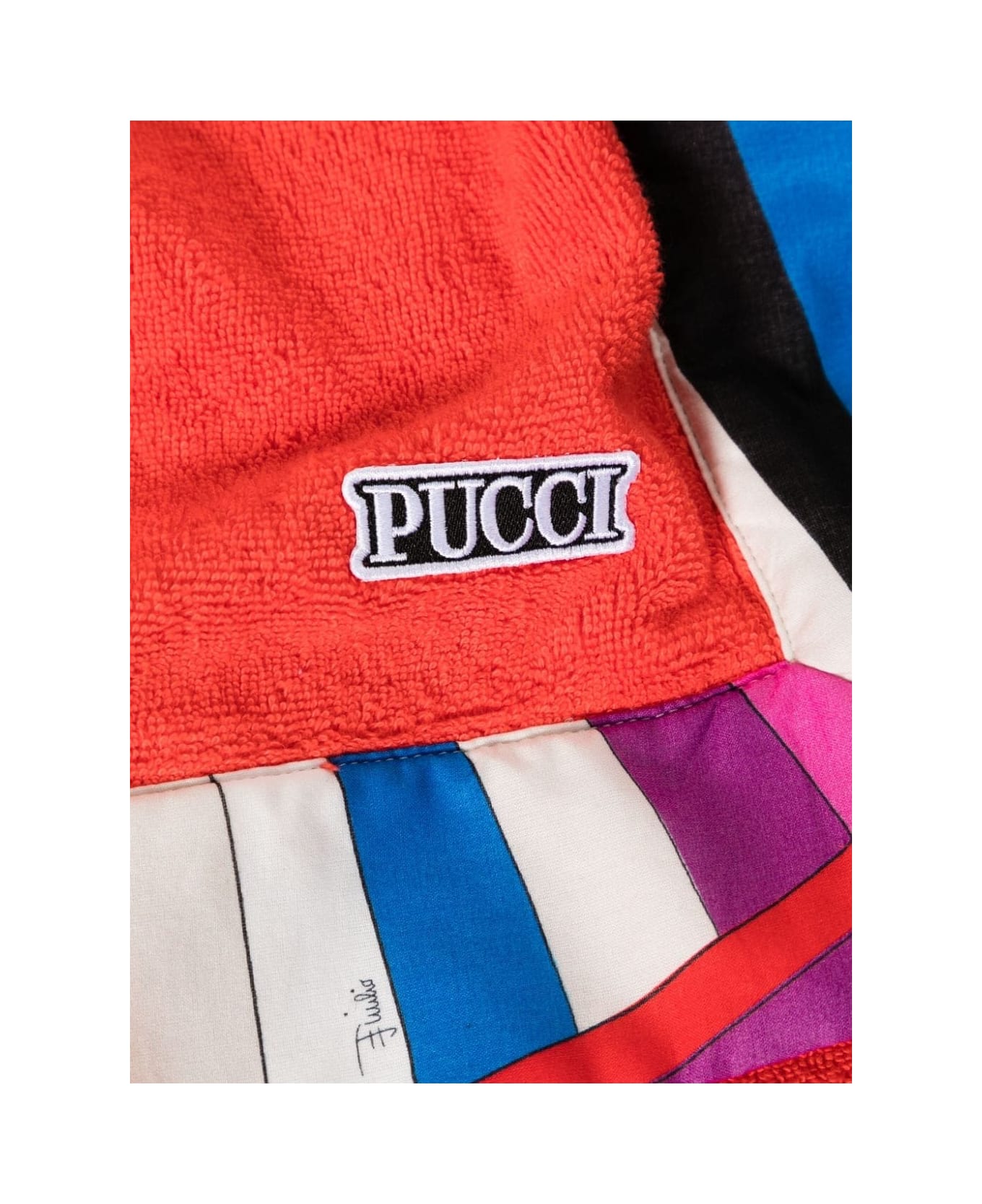 Pucci Red Beach Towel With Iride Print Border - Red