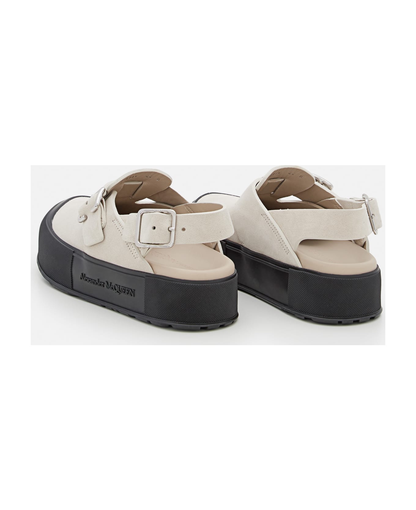 Alexander McQueen Leather Sandal - Beige