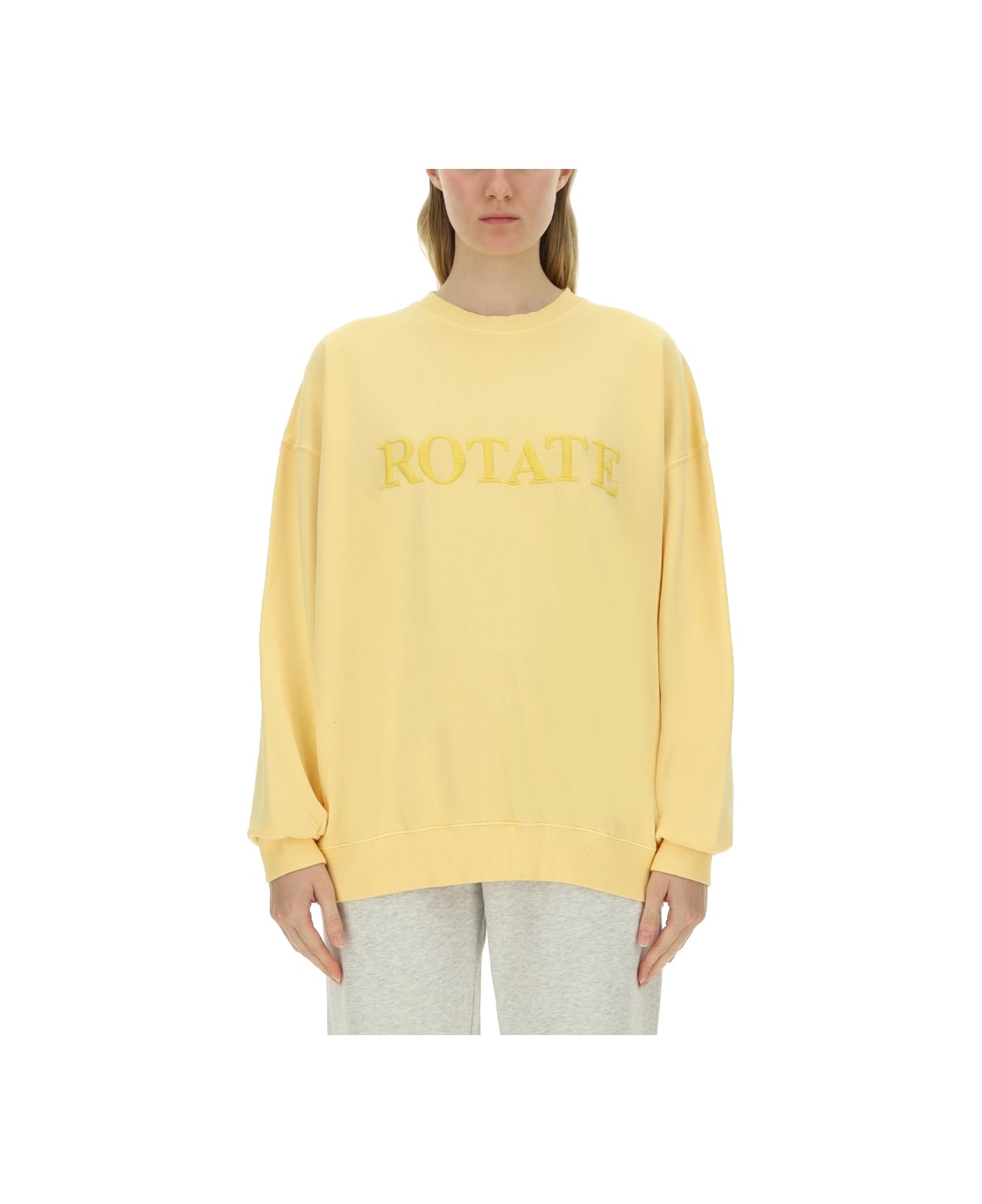 Rotate by Birger Christensen Sweatshirt With Logo - Golden Haze