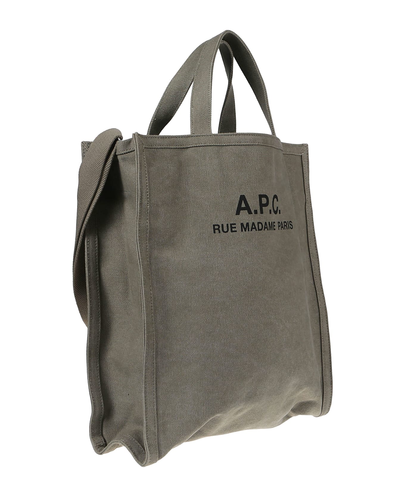 A.P.C. Shopper Bag With Logo Print - Green