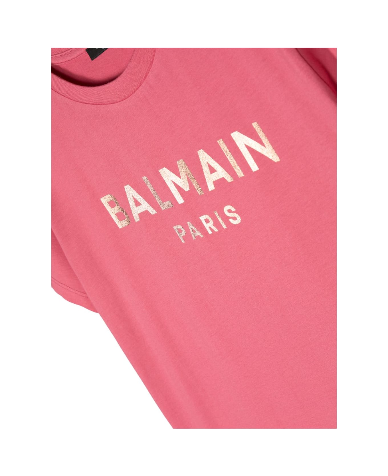 Balmain T-shirt Fucsia In Jersey Di Cotone Bambina - Fucsia Tシャツ＆ポロシャツ