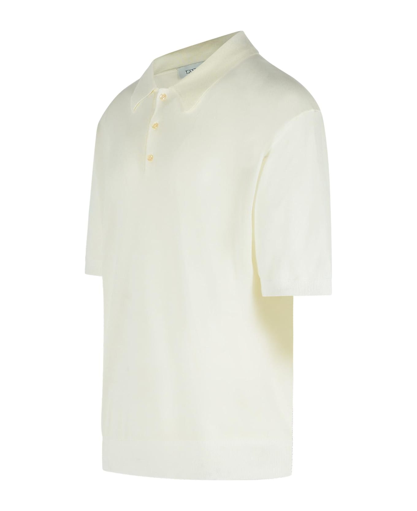 Laneus Polo Shirt In Lyocell Cream - Cream