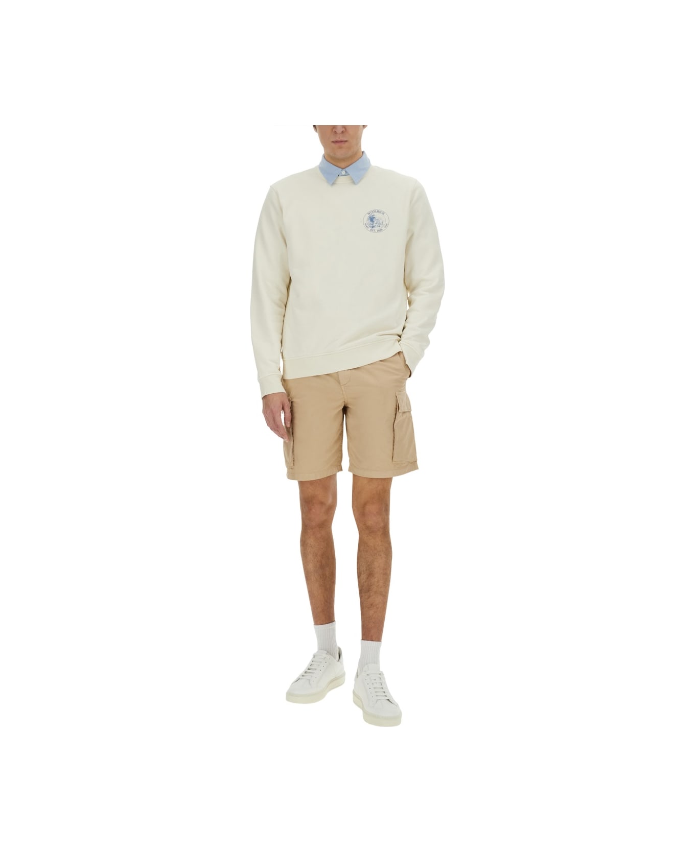 Woolrich Sweatshirt With Logo - IVORY