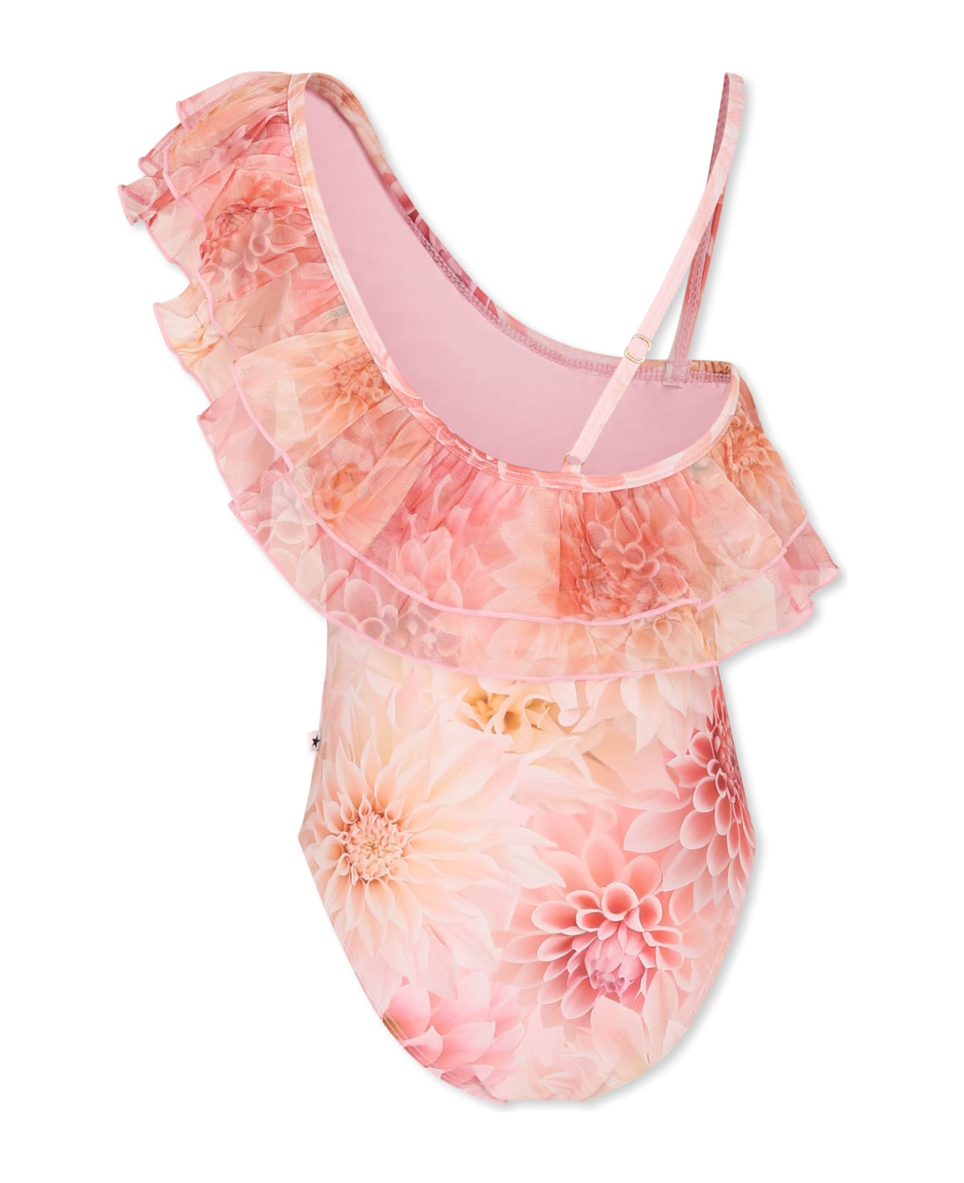 Molo Pink Swimsuit For Girl With Floral Print - Pink