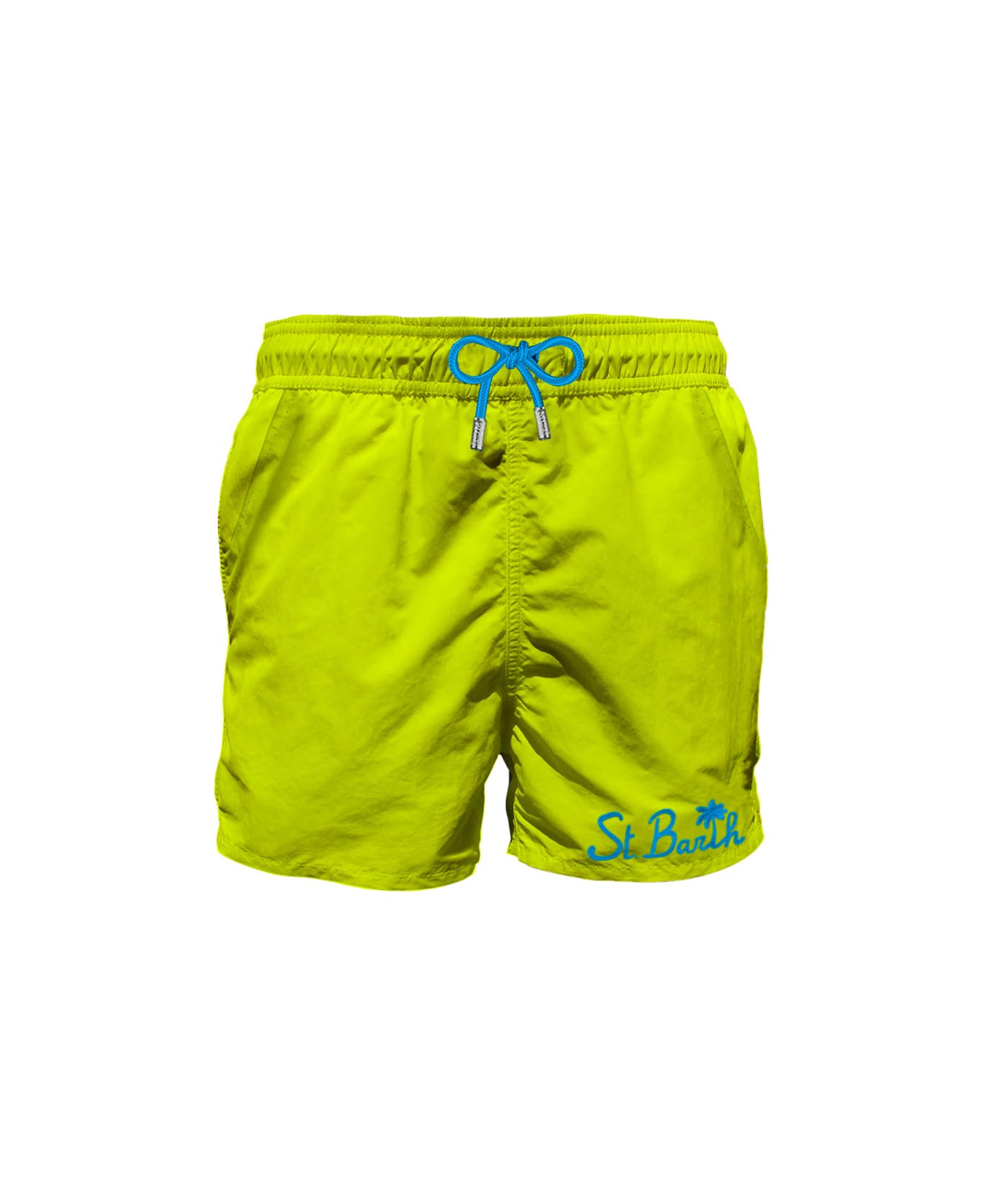 MC2 Saint Barth Man Fluo Yellow Swim Shorts With Pocket - YELLOW スイムトランクス