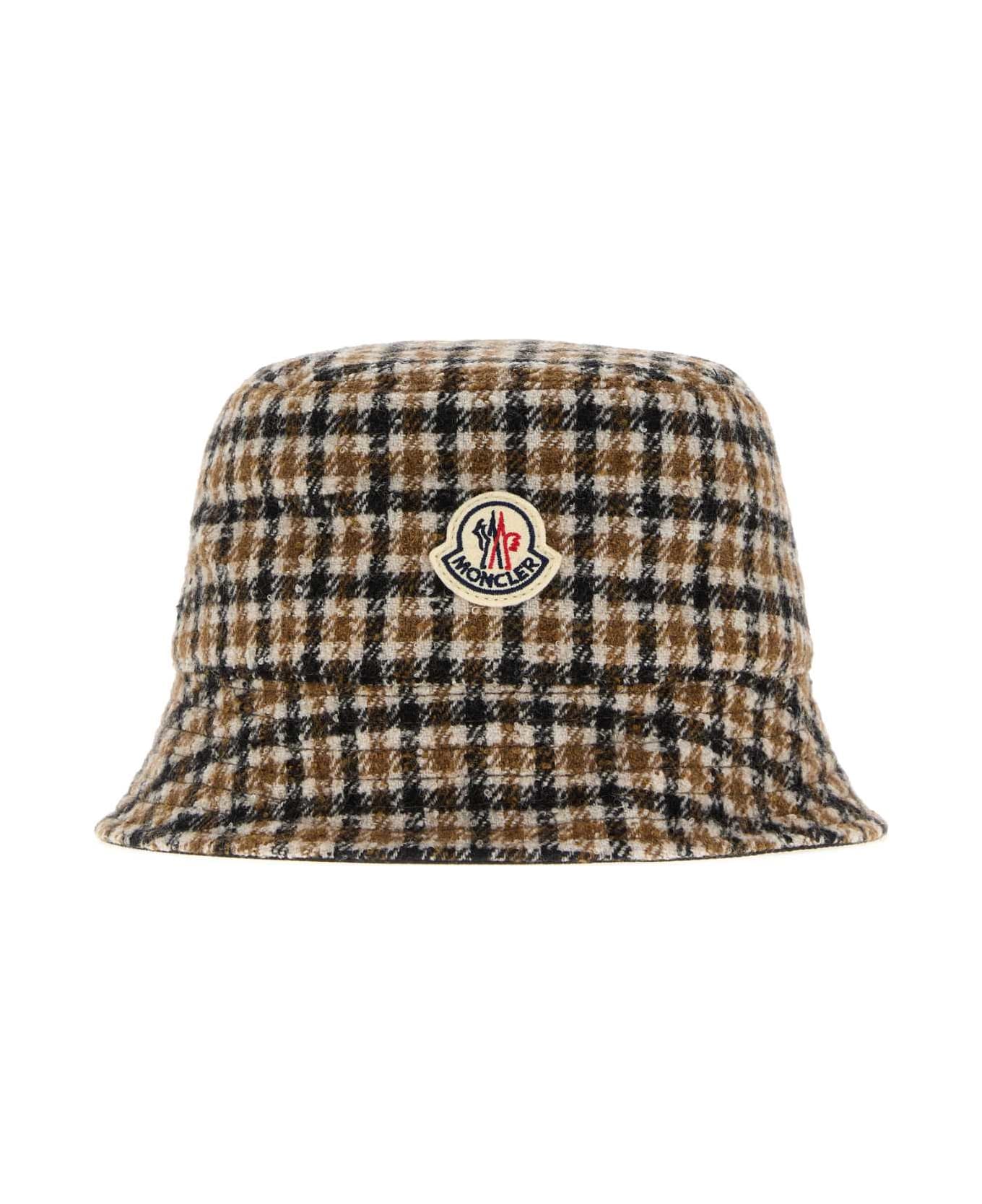 Moncler Embroidered Wool Blend Reversible Bucket Hat - P29