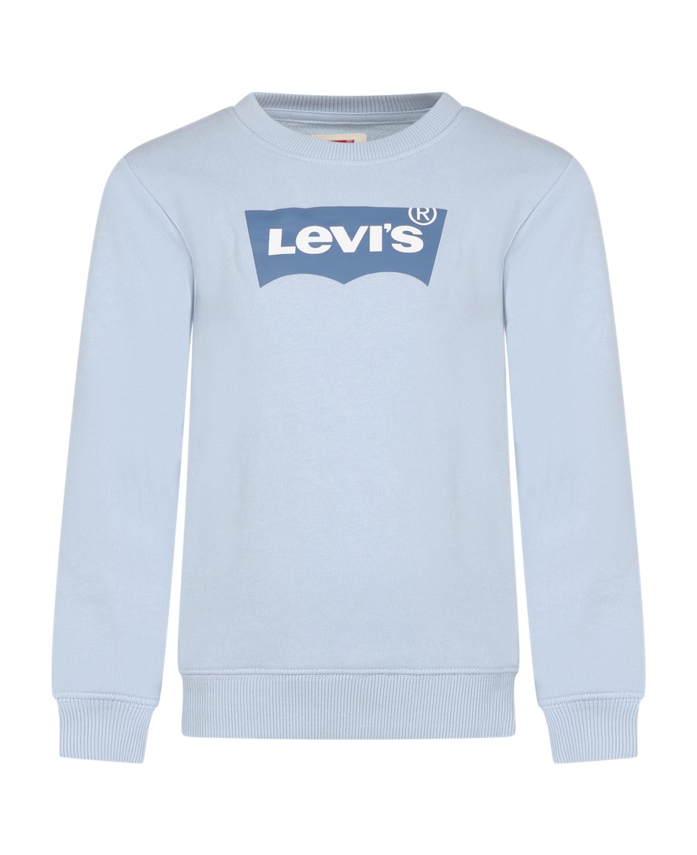 Levi's Sky Blue Sweatshirt For Kids With Logo - Light Blue ニットウェア＆スウェットシャツ