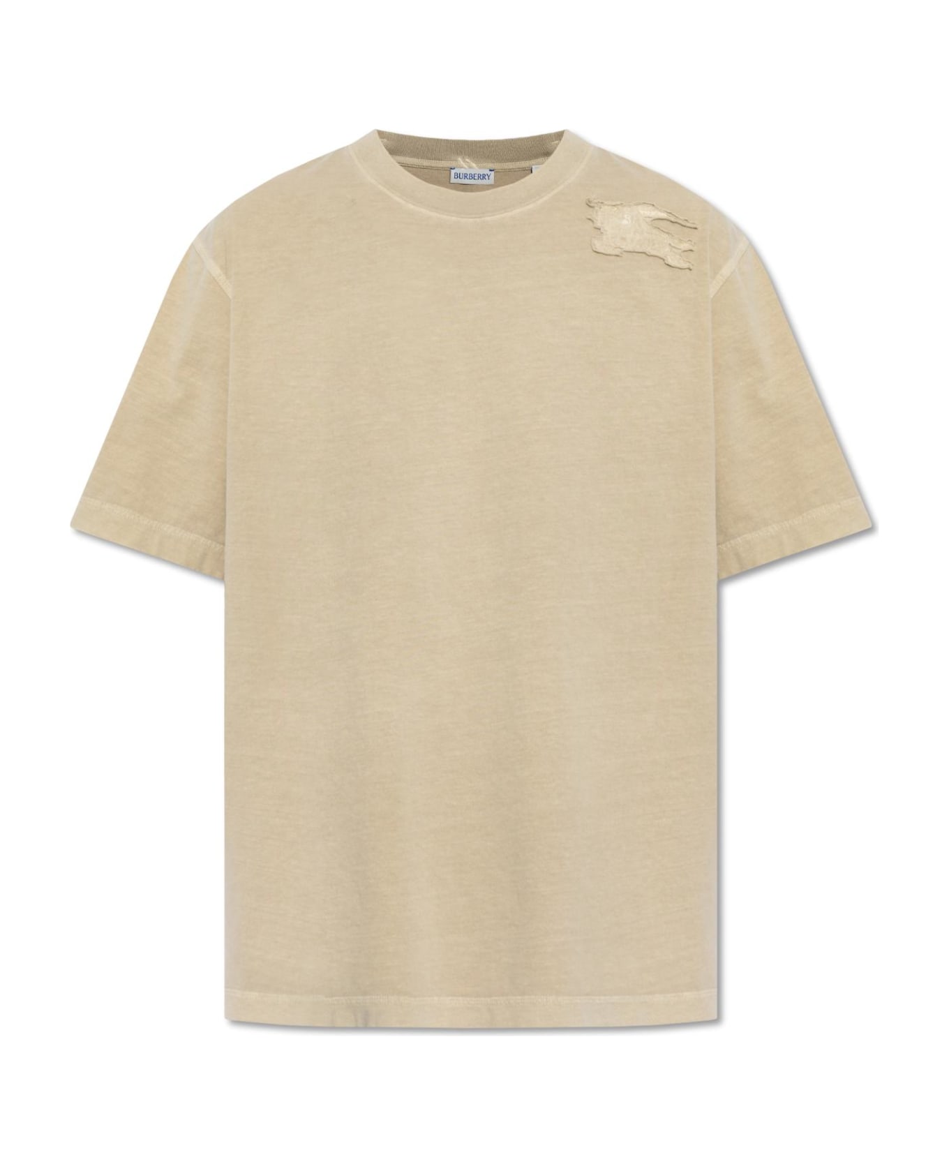 Burberry T-shirt With A Patch - BEIGE